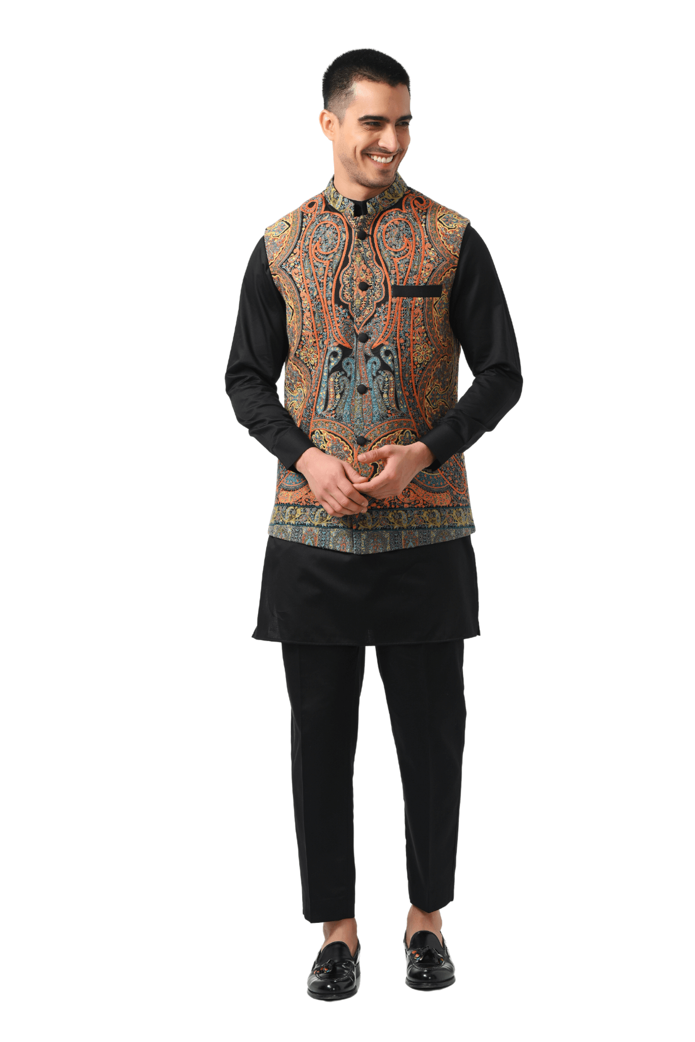 Vintage Kashmiri Sozni Embroidered Bandi Jacket