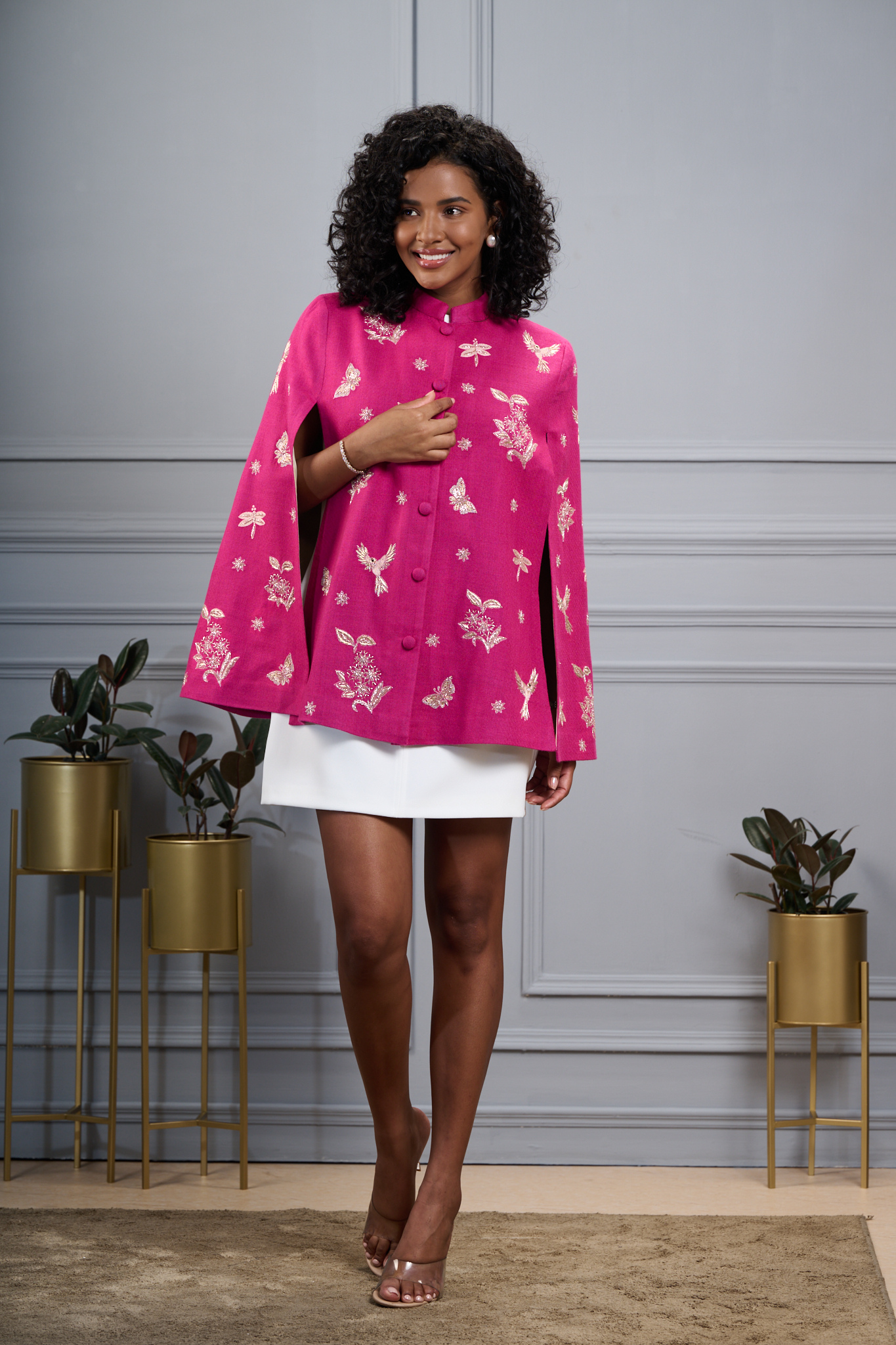 Flowers & Bugs Wool Cape