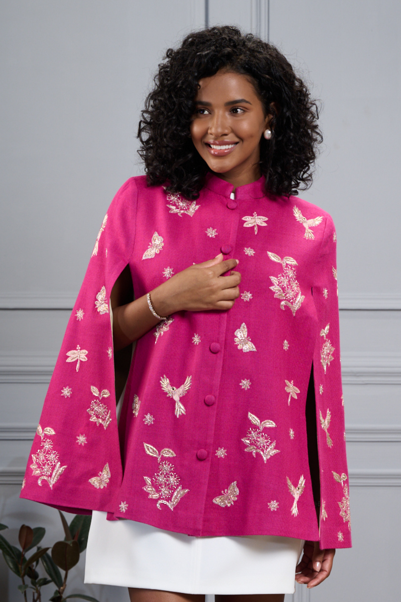 Flowers & Bugs Wool Cape