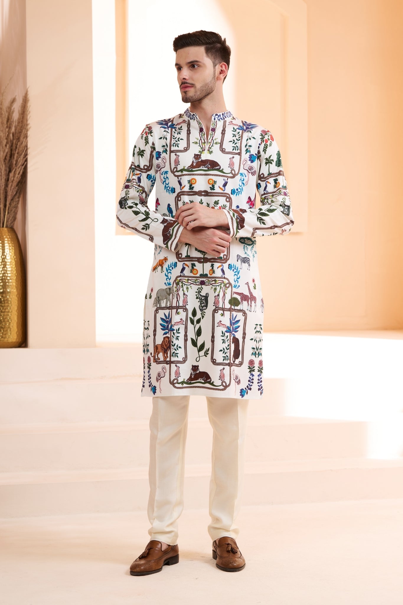 Tropical Safari Printed Kurta Pajama Set