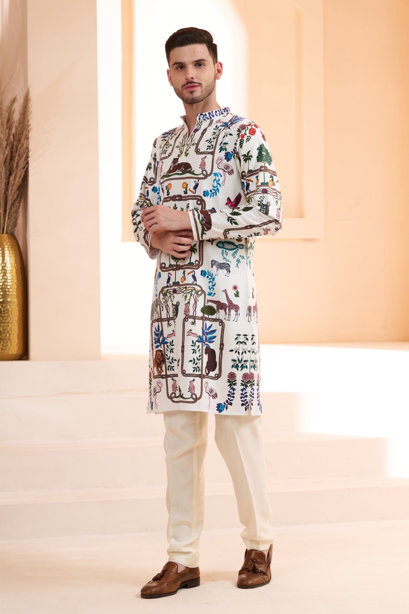 Tropical Safari Printed Kurta Pajama Set