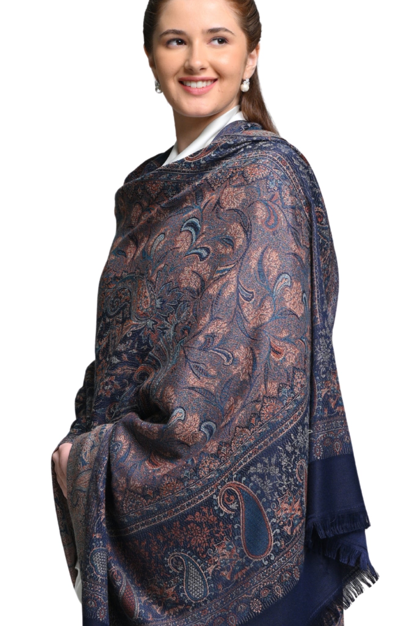 Taroob Faux Pashmina Antique Jamawar Shawl