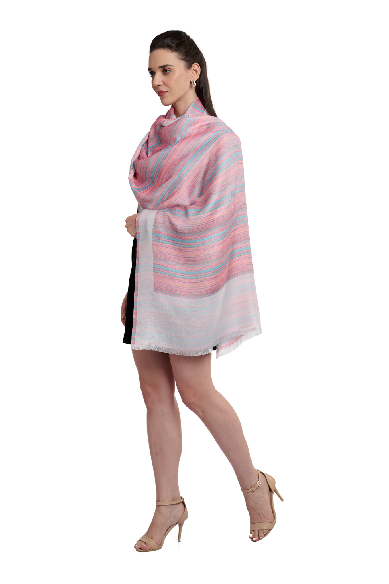 Women's Striper Silk Jamawar Stole