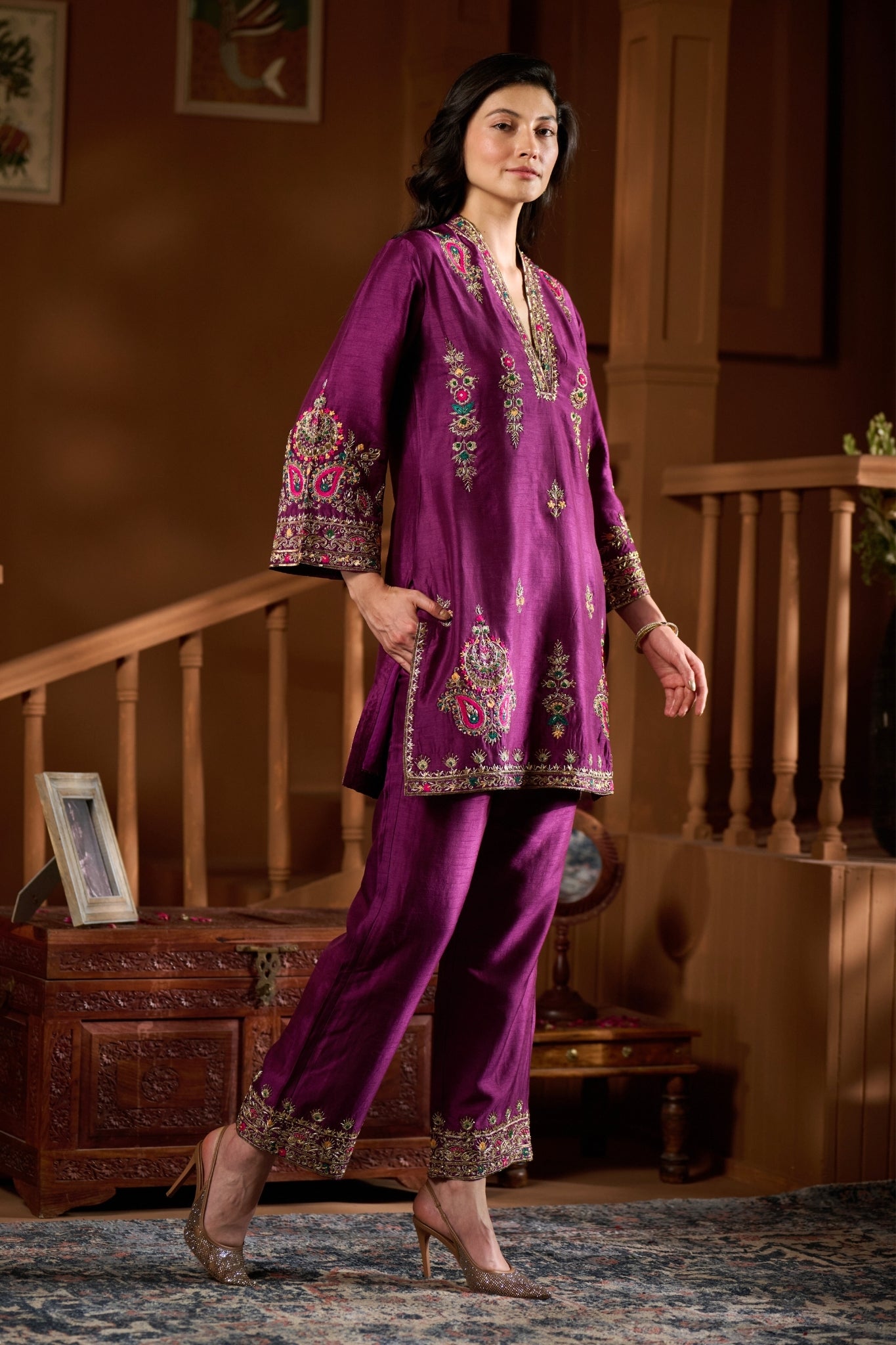 Taroob Chand Bagh Hand Embellished Kurta Set