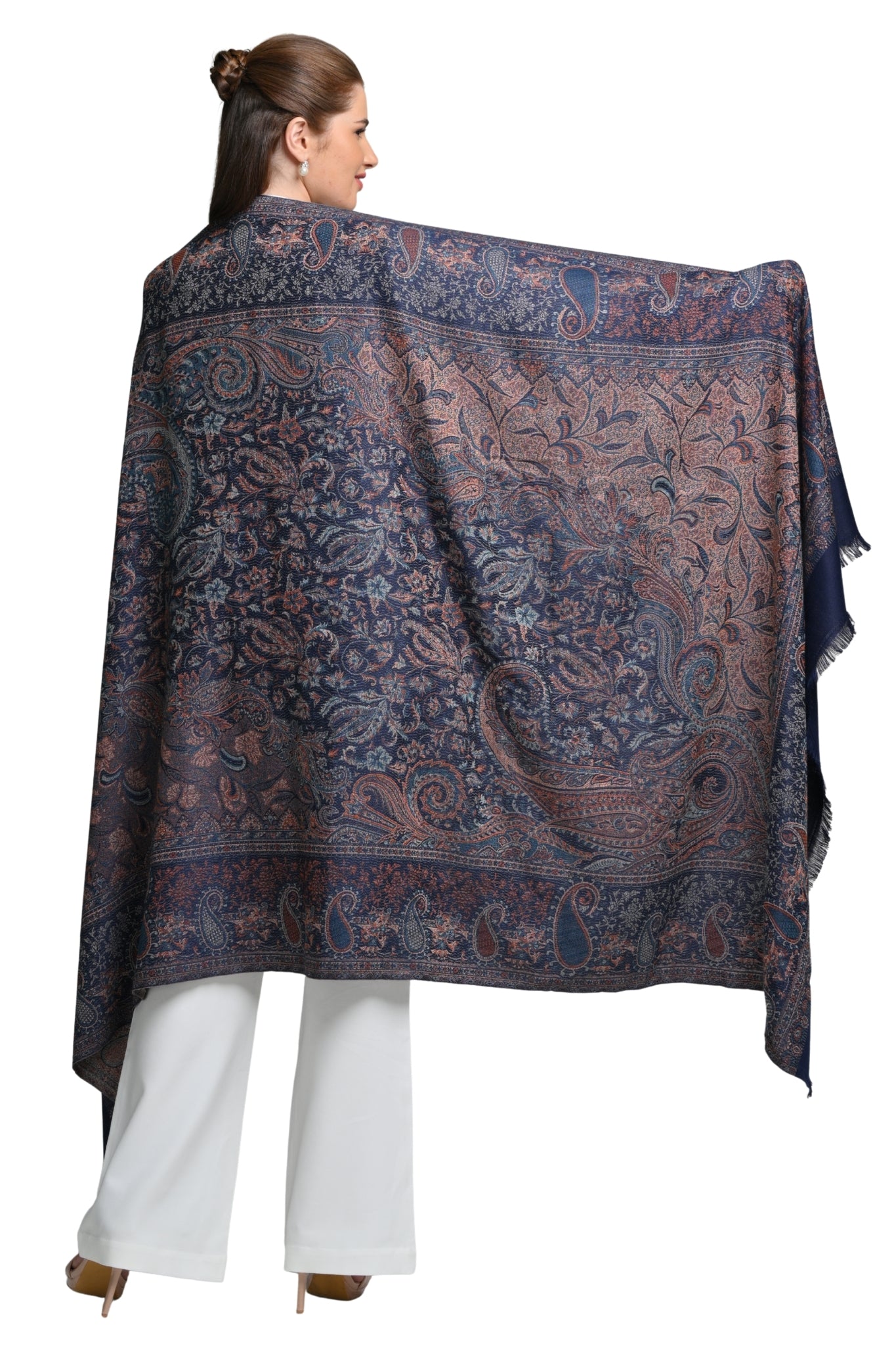 Taroob Faux Pashmina Antique Jamawar Shawl