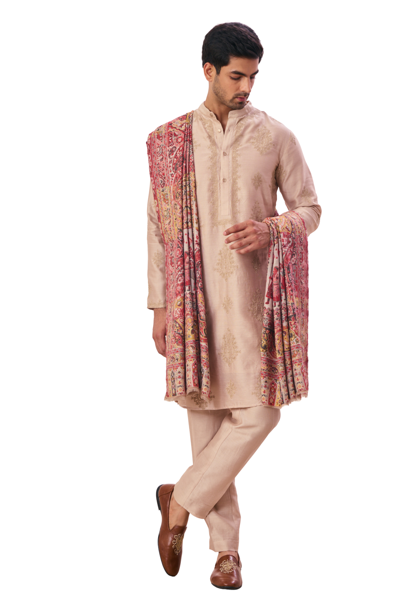 Men's Fine Wool Mughal Darbar Kaani Dusala