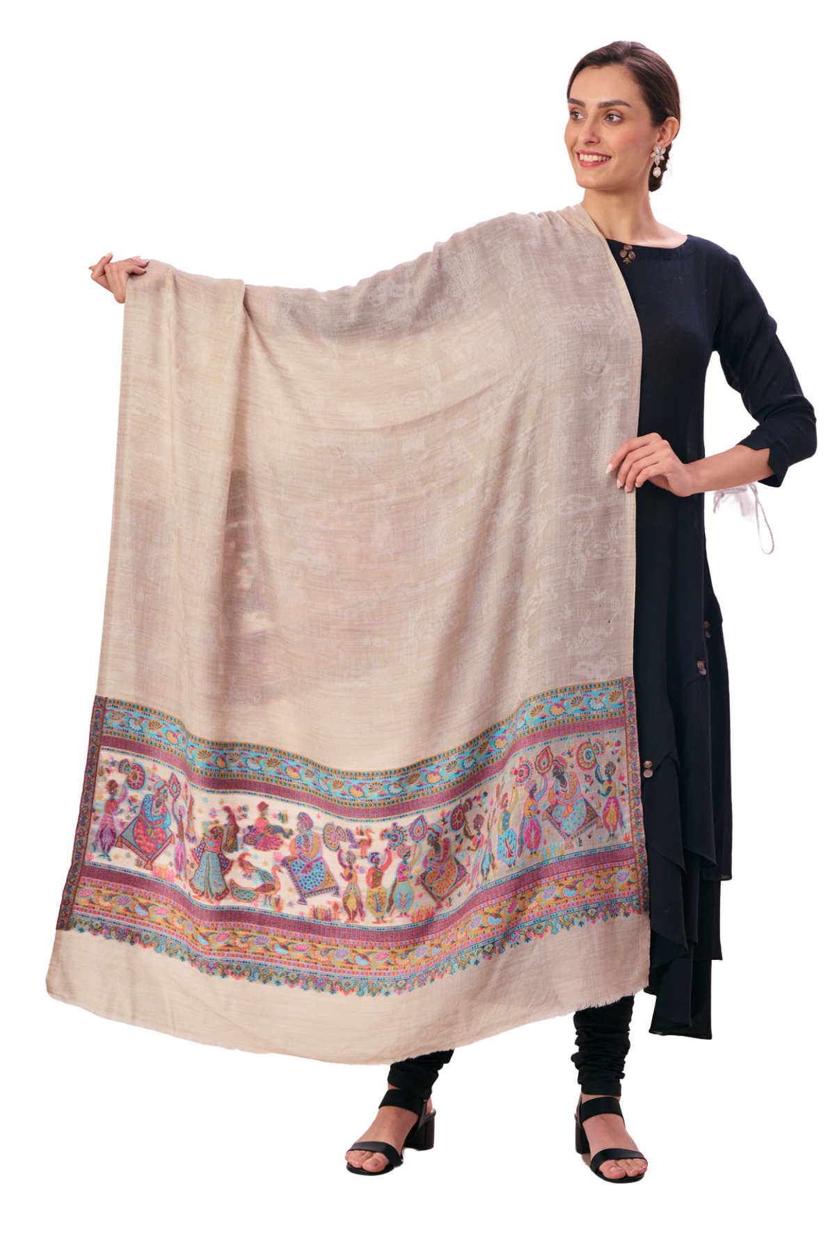 Gift Set of Fine Wool Kaani Shawl for Her