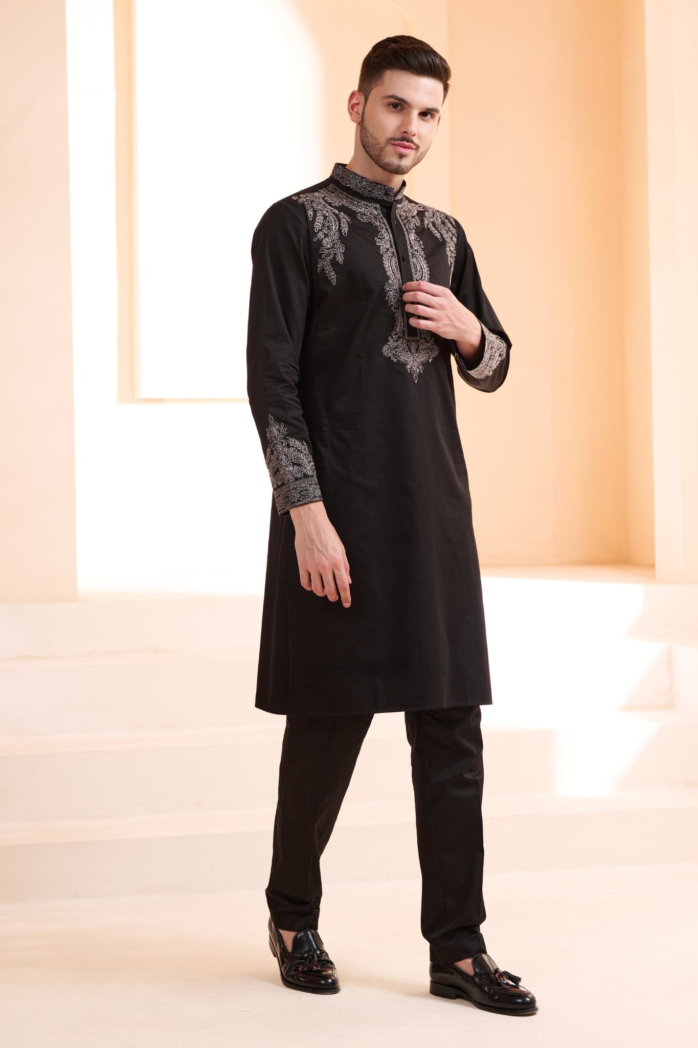 Emrboidered Zari Dori Work Kurta Pajama Set