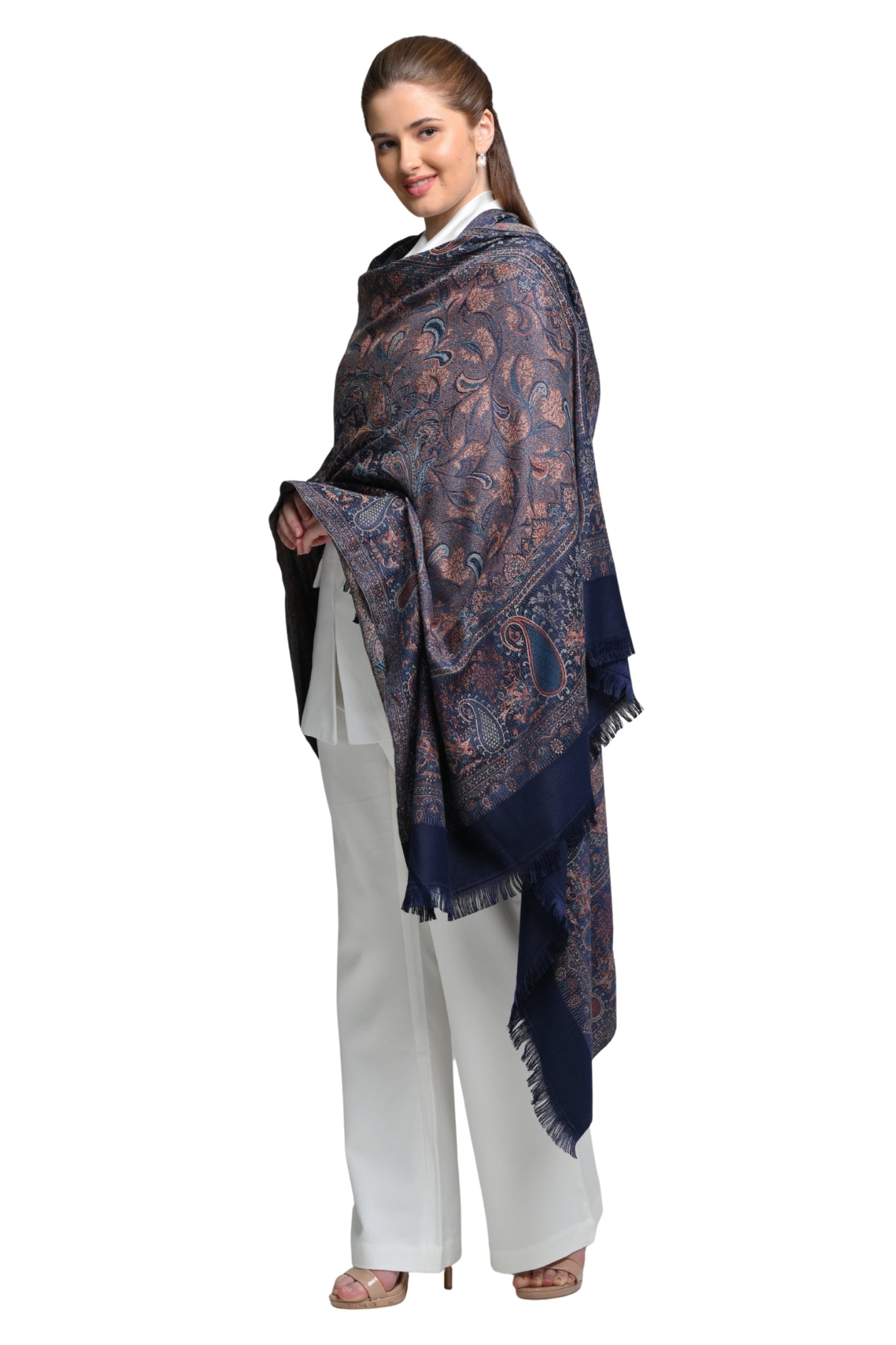 Taroob Faux Pashmina Antique Jamawar Shawl