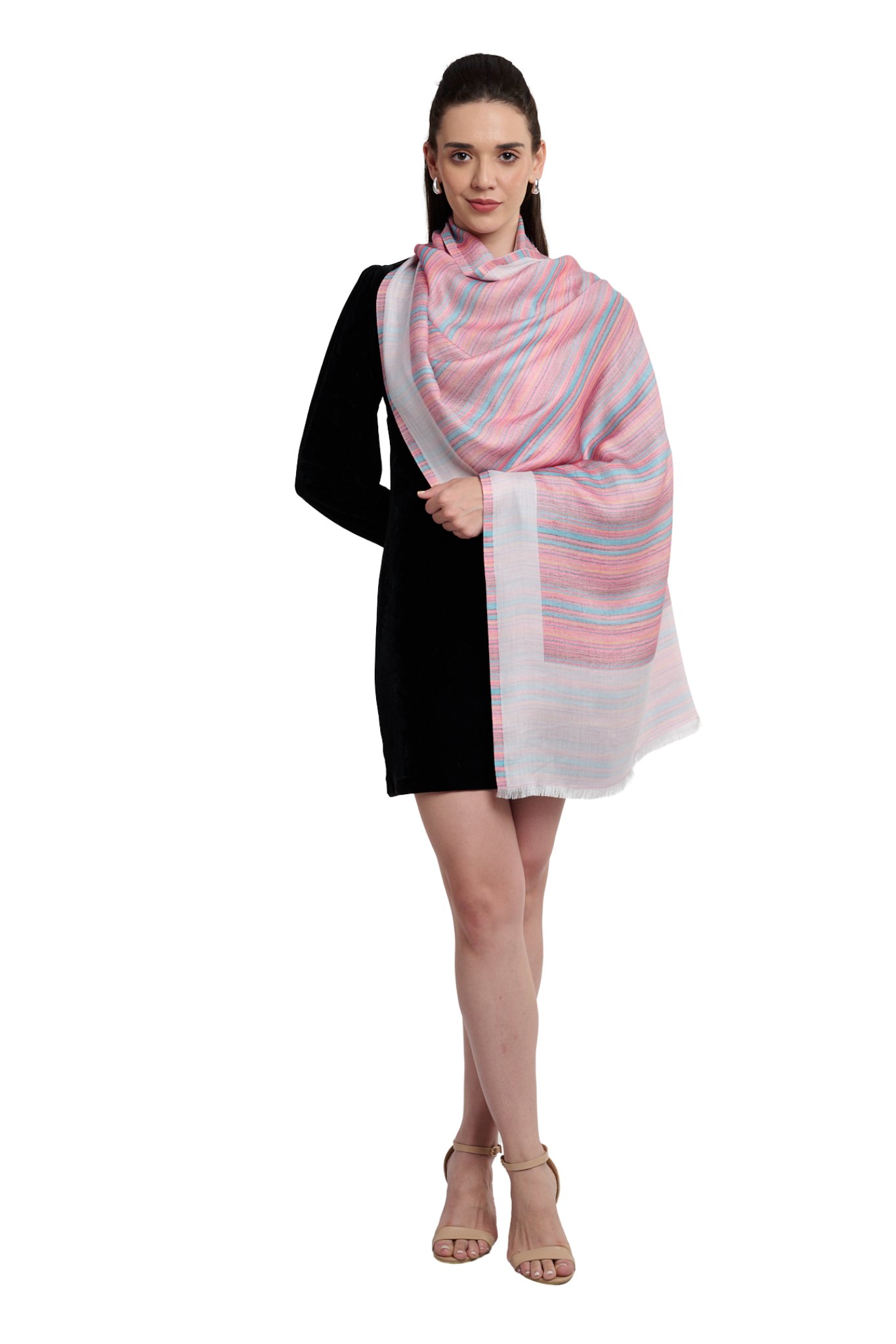 Women's Striper Silk Jamawar Stole