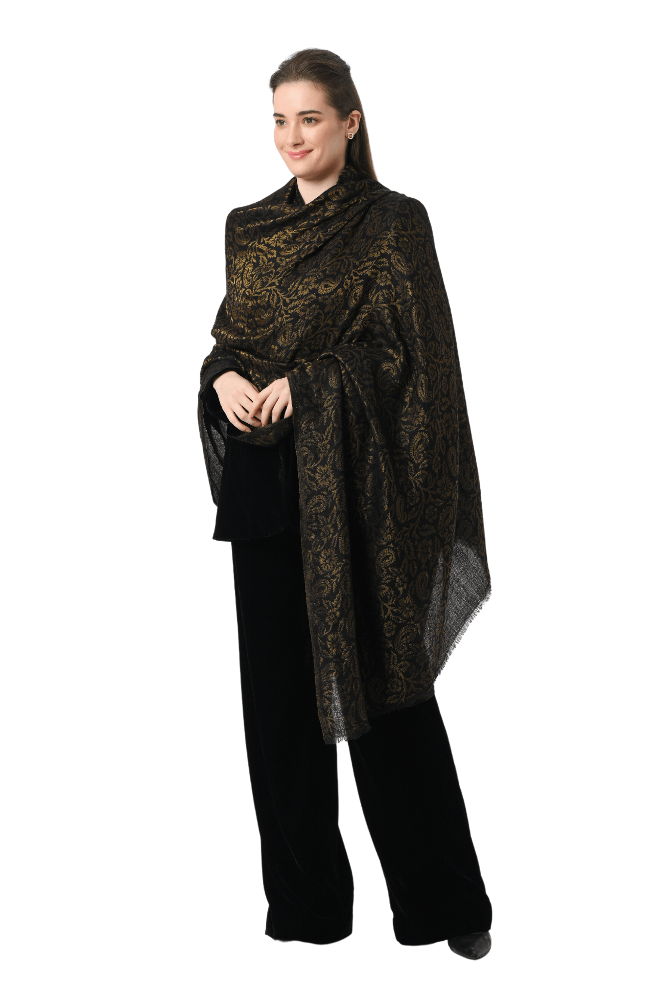 Super Soft Regal Women's Fine Wool Zari Shawl