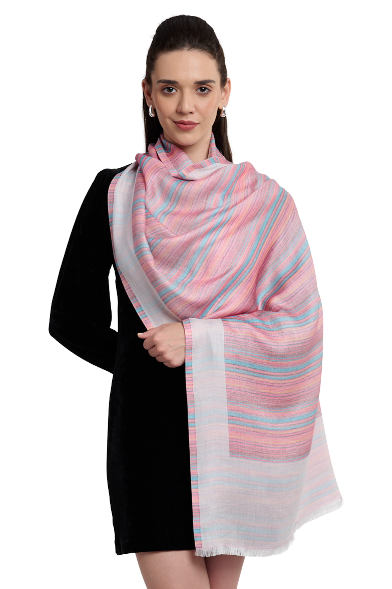 Women's Striper Silk Jamawar Stole