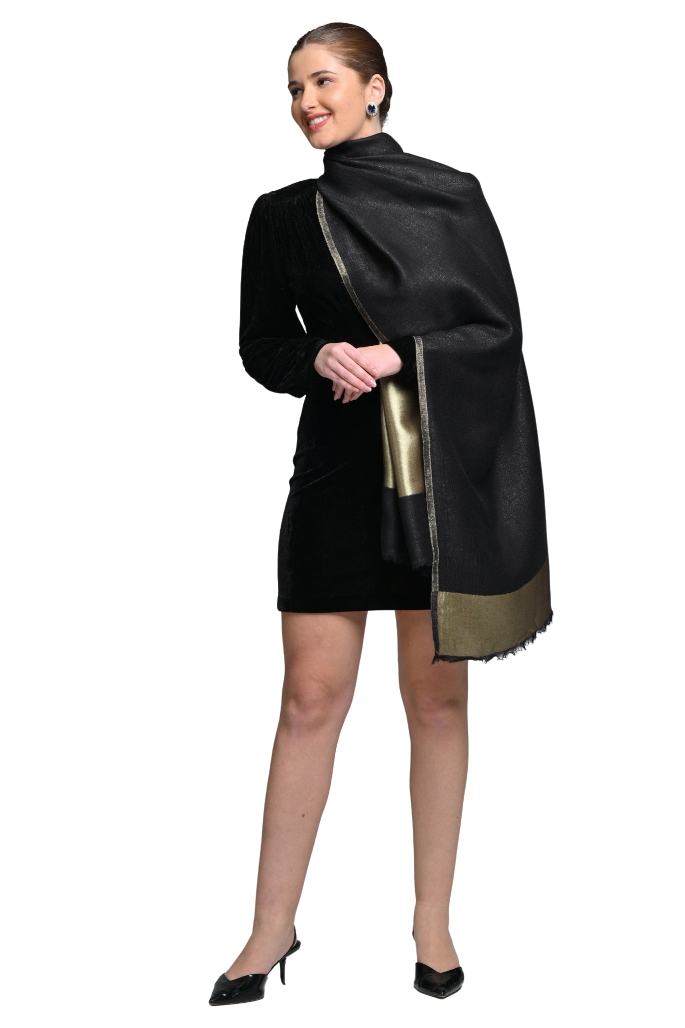 Taroob Solid Glitz Resham Stole