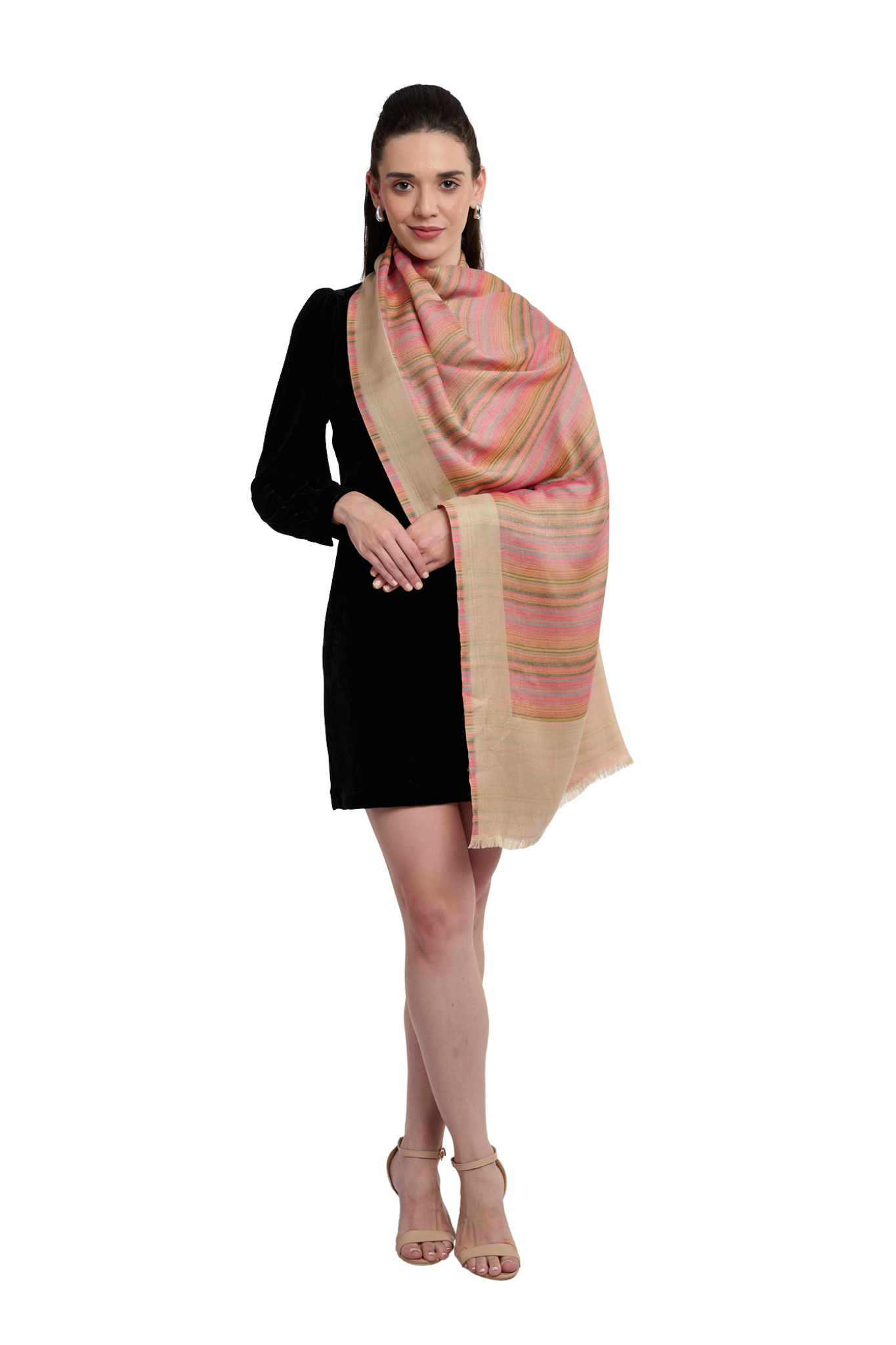 Women's Mulicolor Striper Jamawar Stole