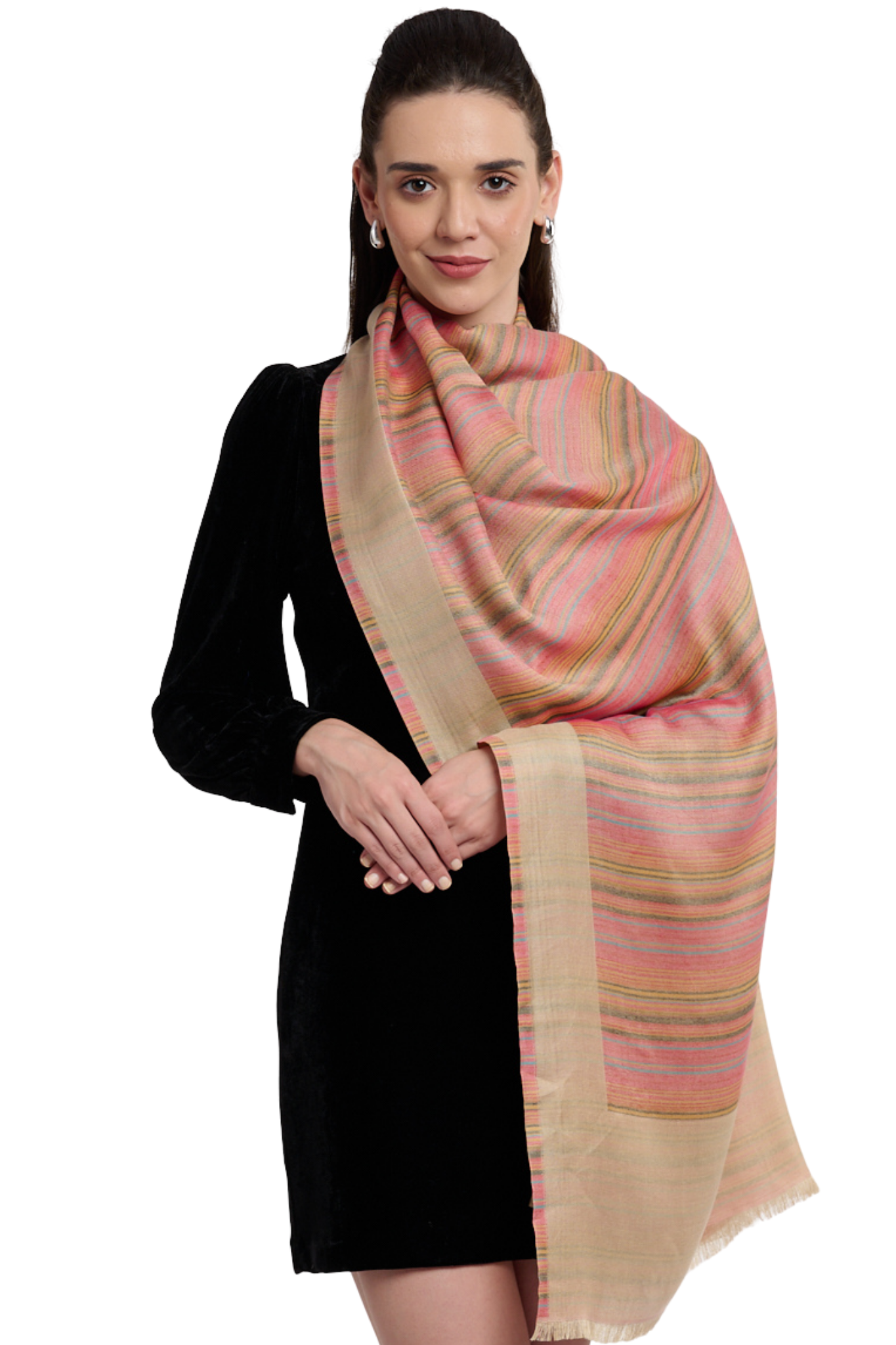 Women's Mulicolor Striper Jamawar Stole