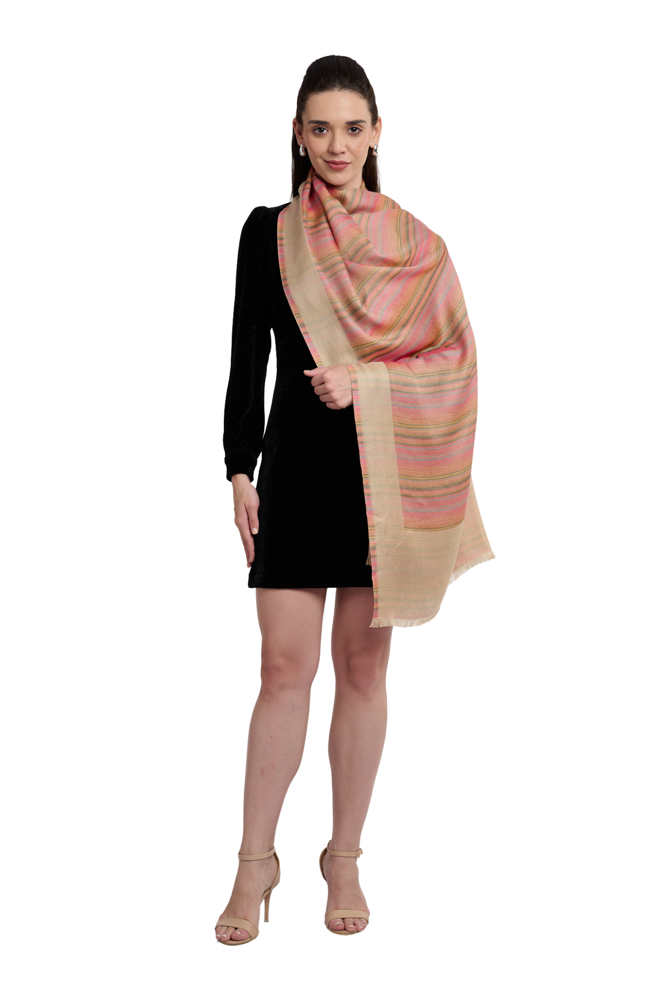 Women's Mulicolor Striper Jamawar Stole