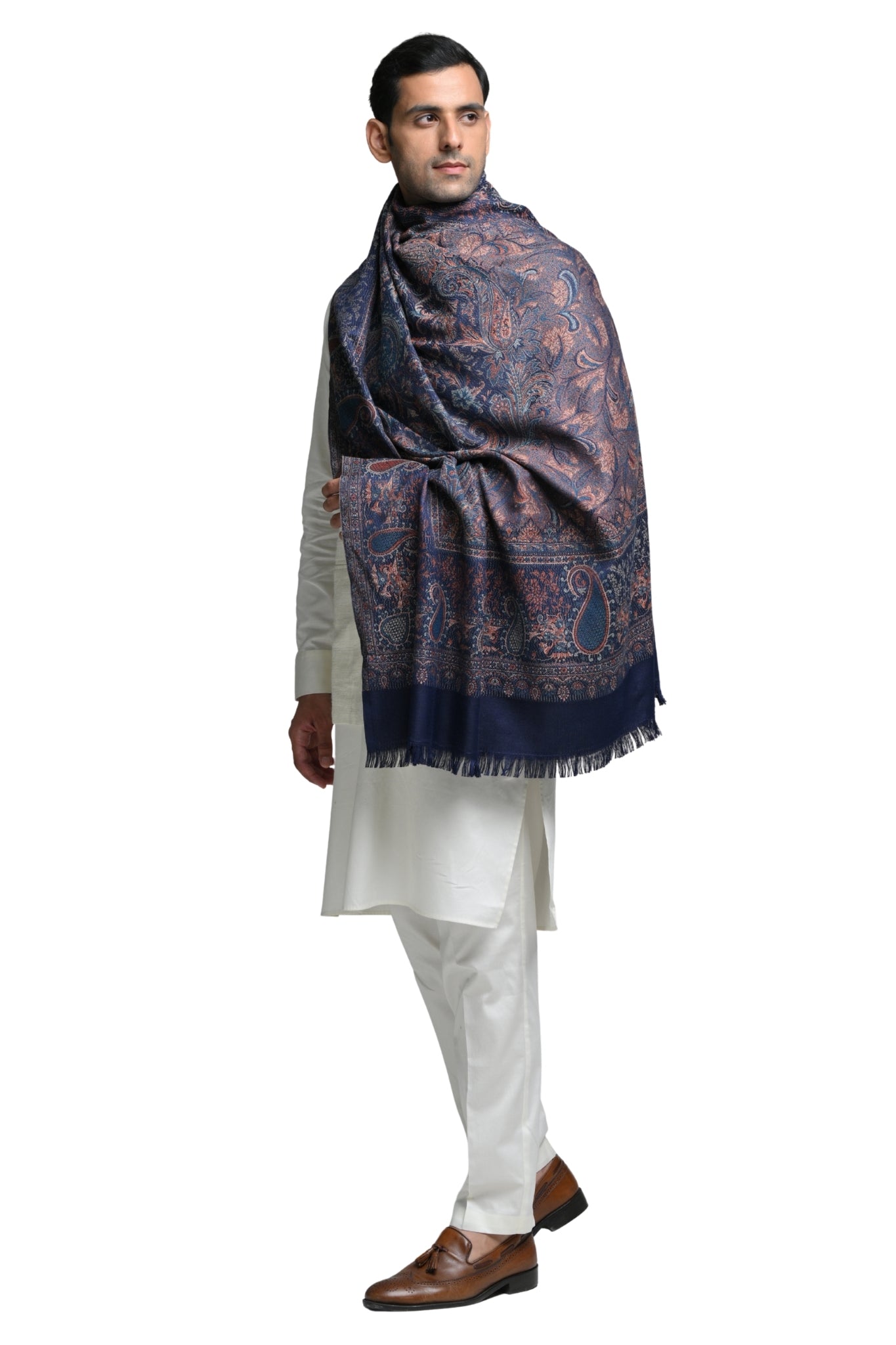 Taroob Faux Pashmina Antique Jamawar Shawl