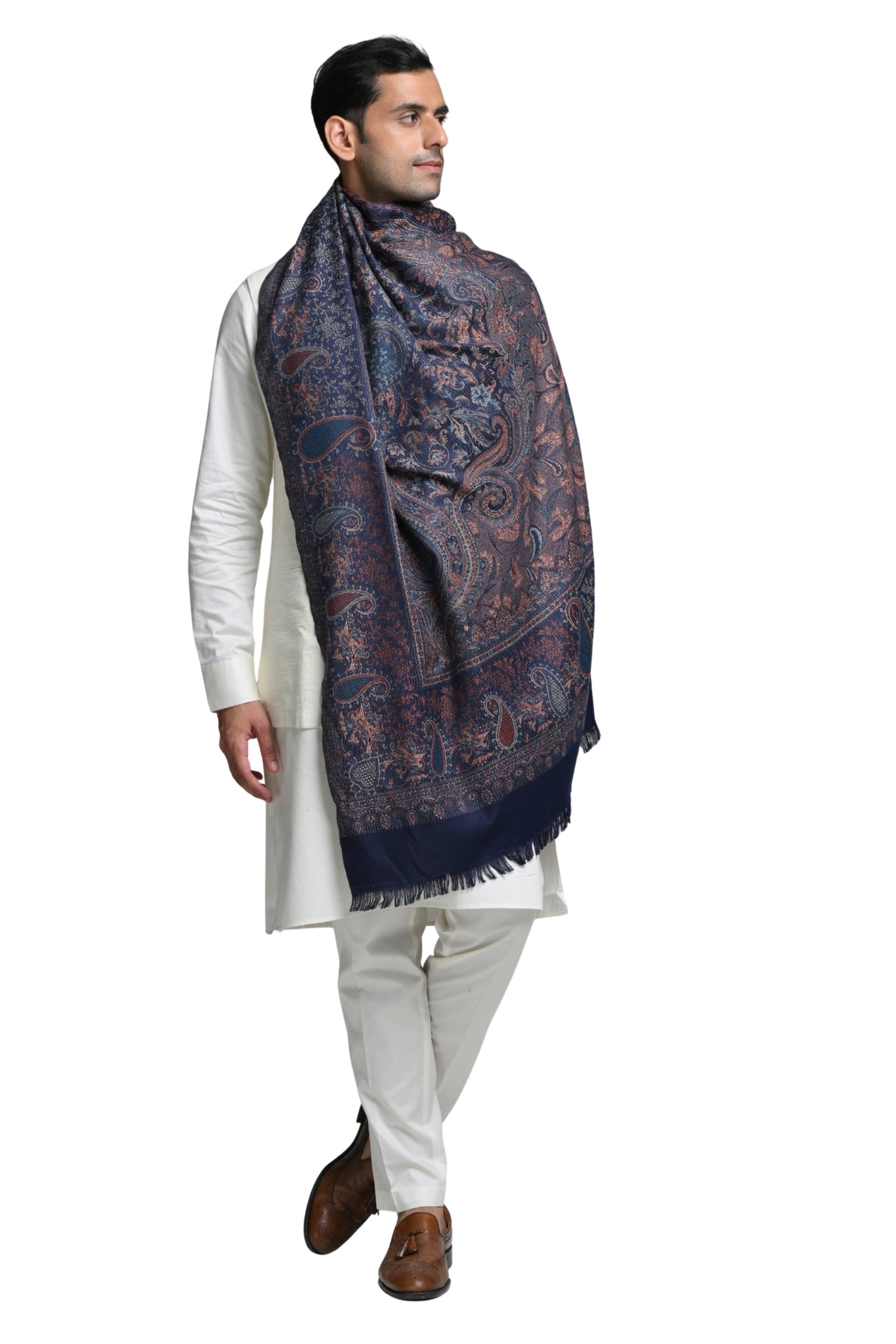 Taroob Faux Pashmina Antique Jamawar Shawl