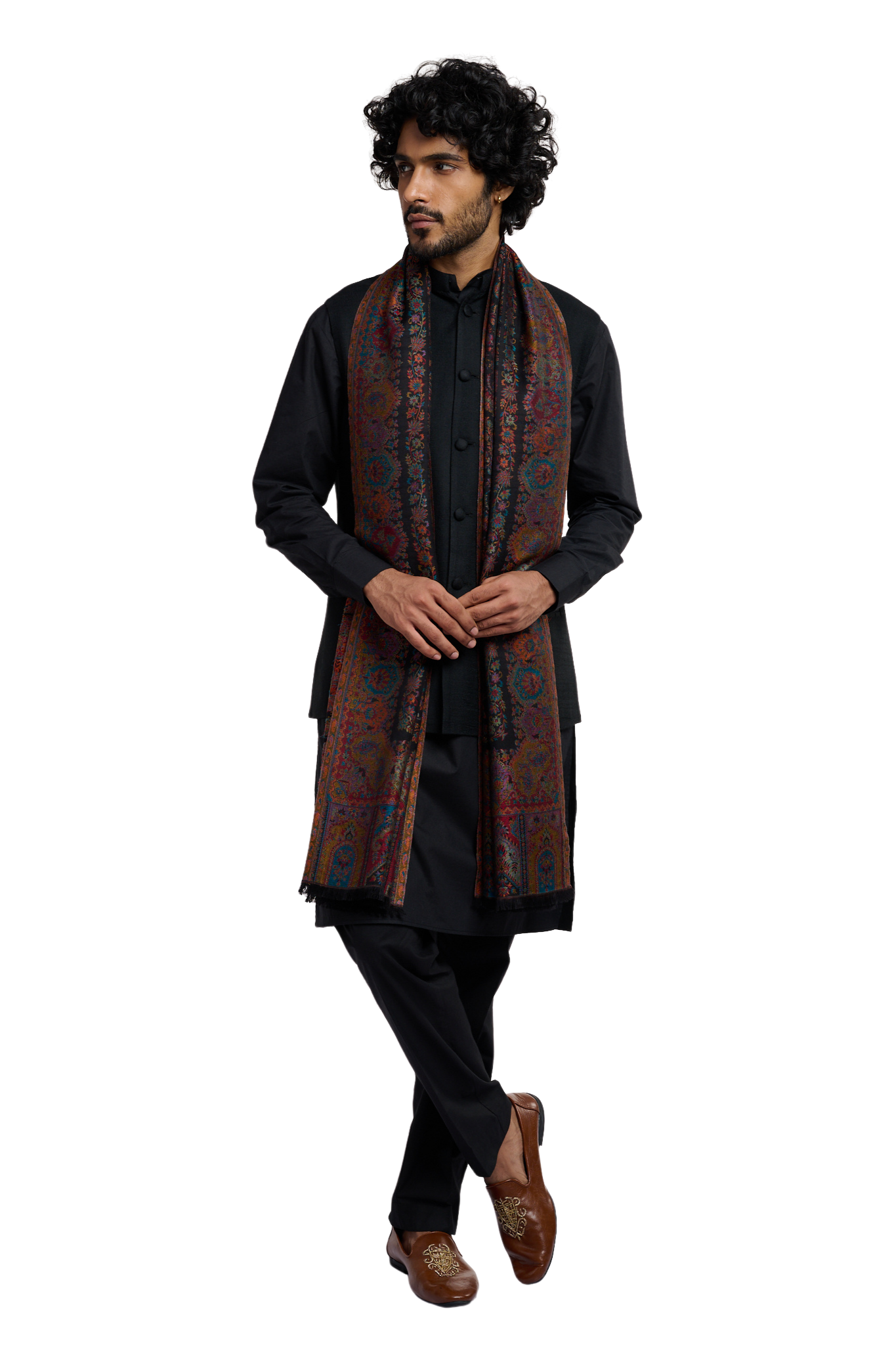 Men's Royal Kashmiri Silk Kaani Scarf