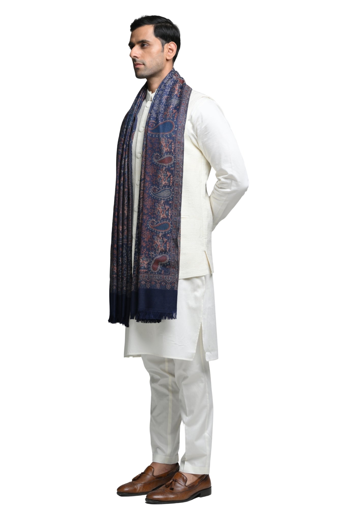 Taroob Faux Pashmina Antique Jamawar Shawl