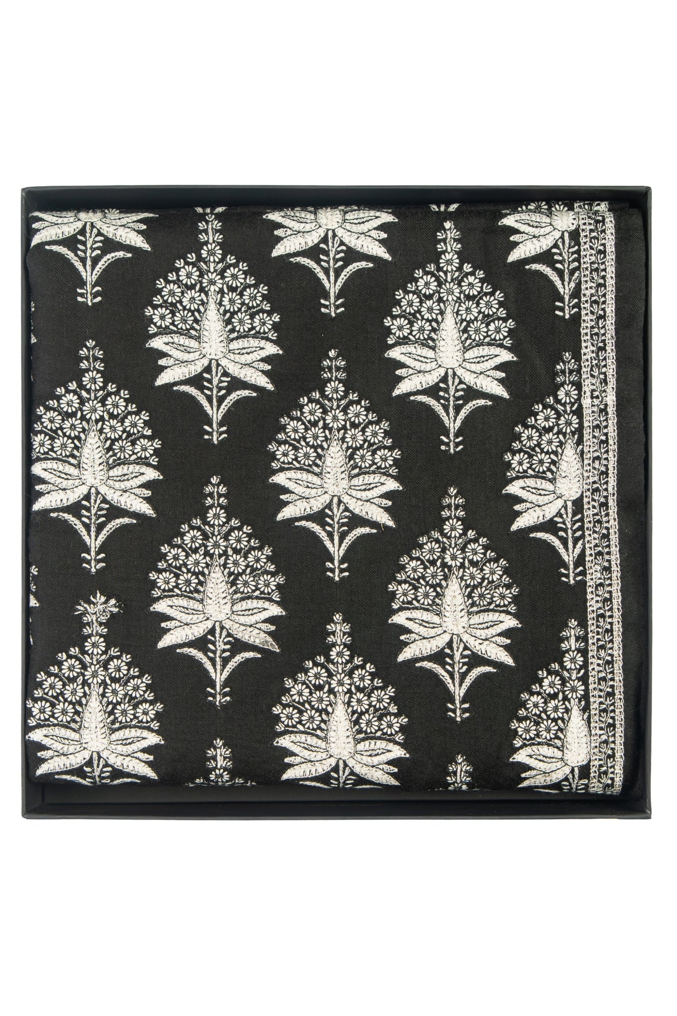 Taroob Gift Set of Unisex  Monochrome Embroidered Stole for Him or Her