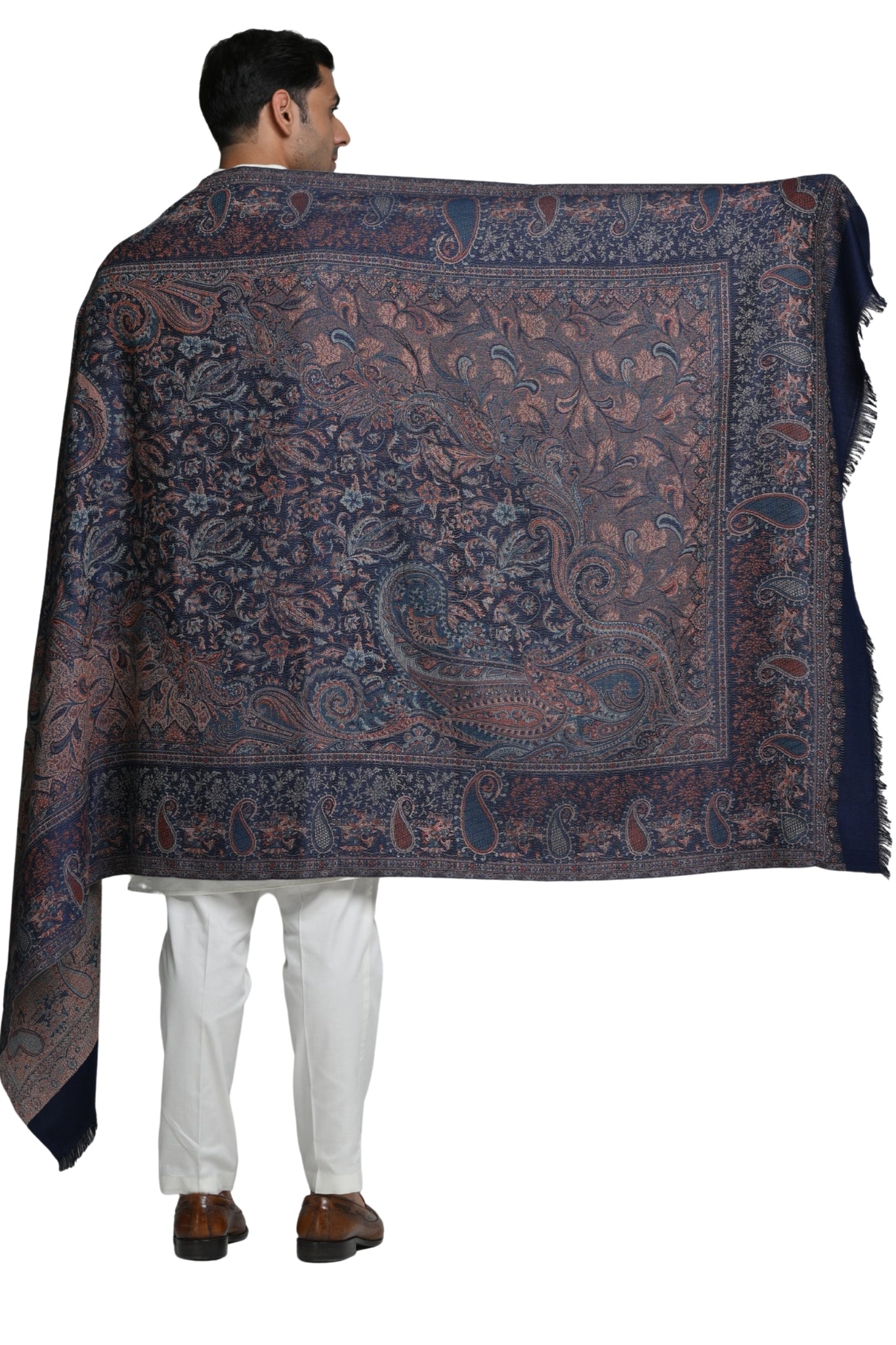 Taroob Faux Pashmina Antique Jamawar Shawl