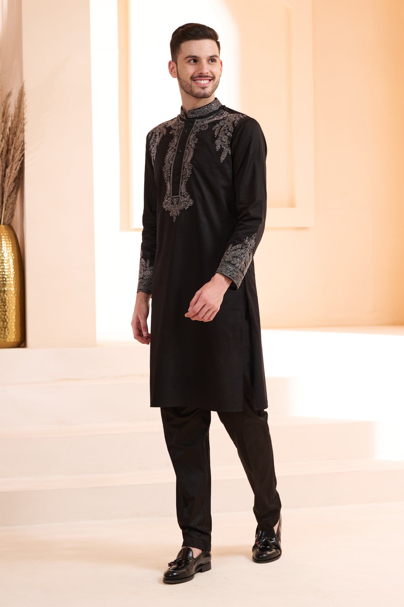 Emrboidered Zari Dori Work Kurta Pajama Set