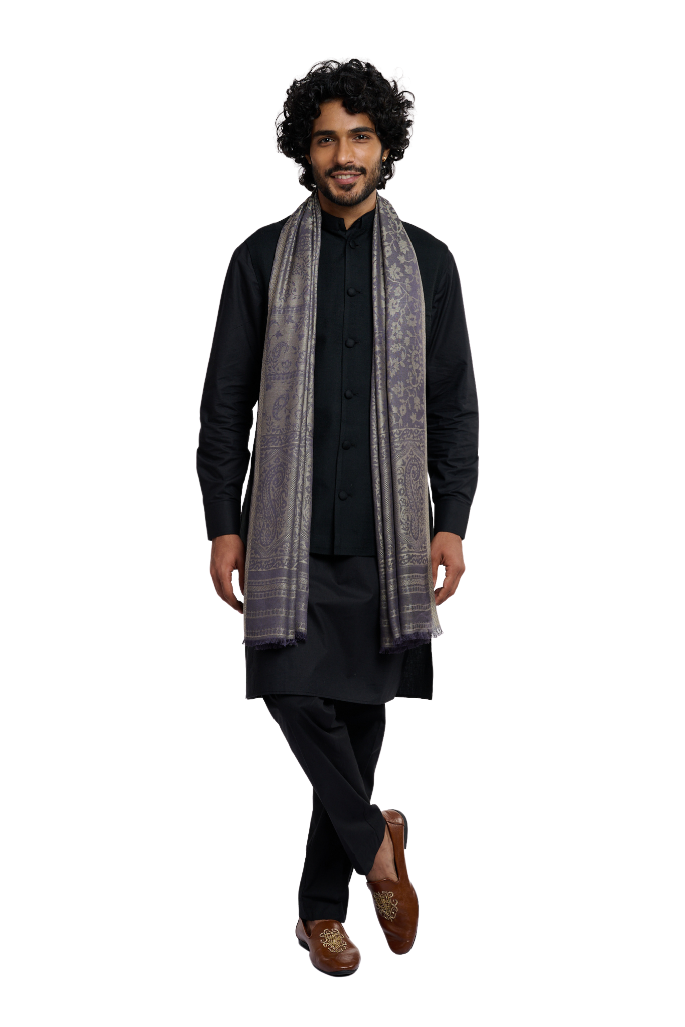 Men's Super Fine Silk Jamawar Stole