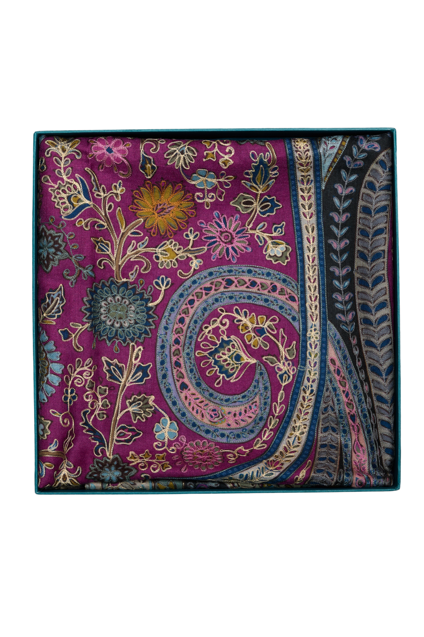 Gift Set of  Embroidered Kalamkari Shawl for Her