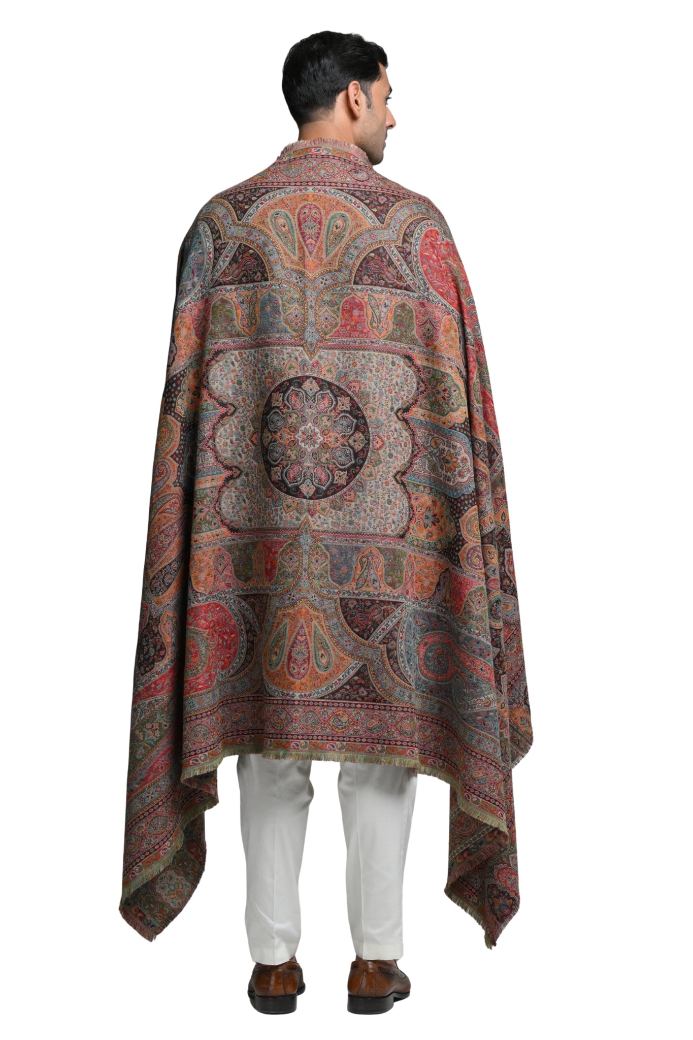 Taroob Faux Pashmina Antique Jamawar Shawl