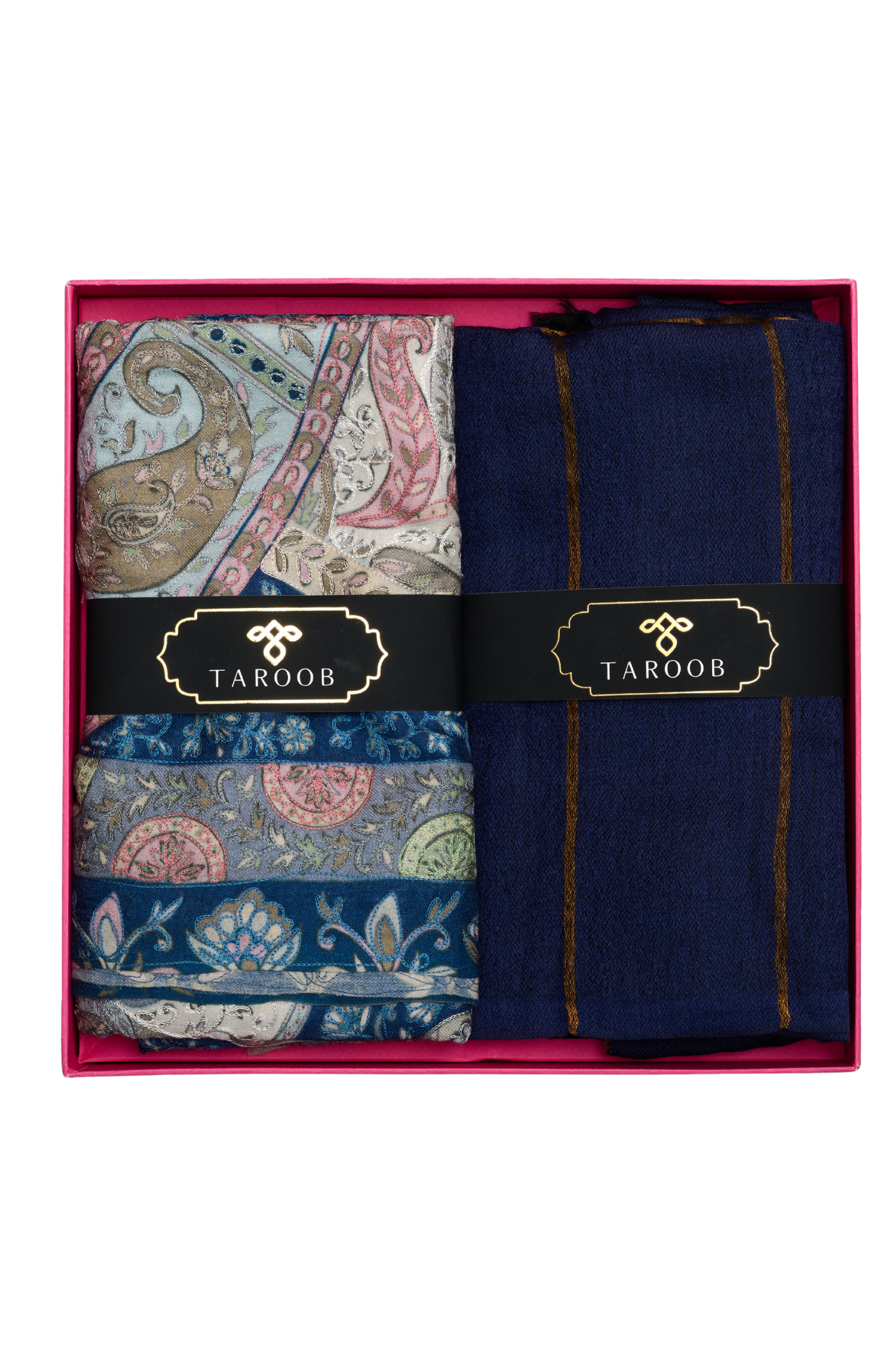 His & Her Gift Set of Kalamkari Stole for Her  & Zari Stole