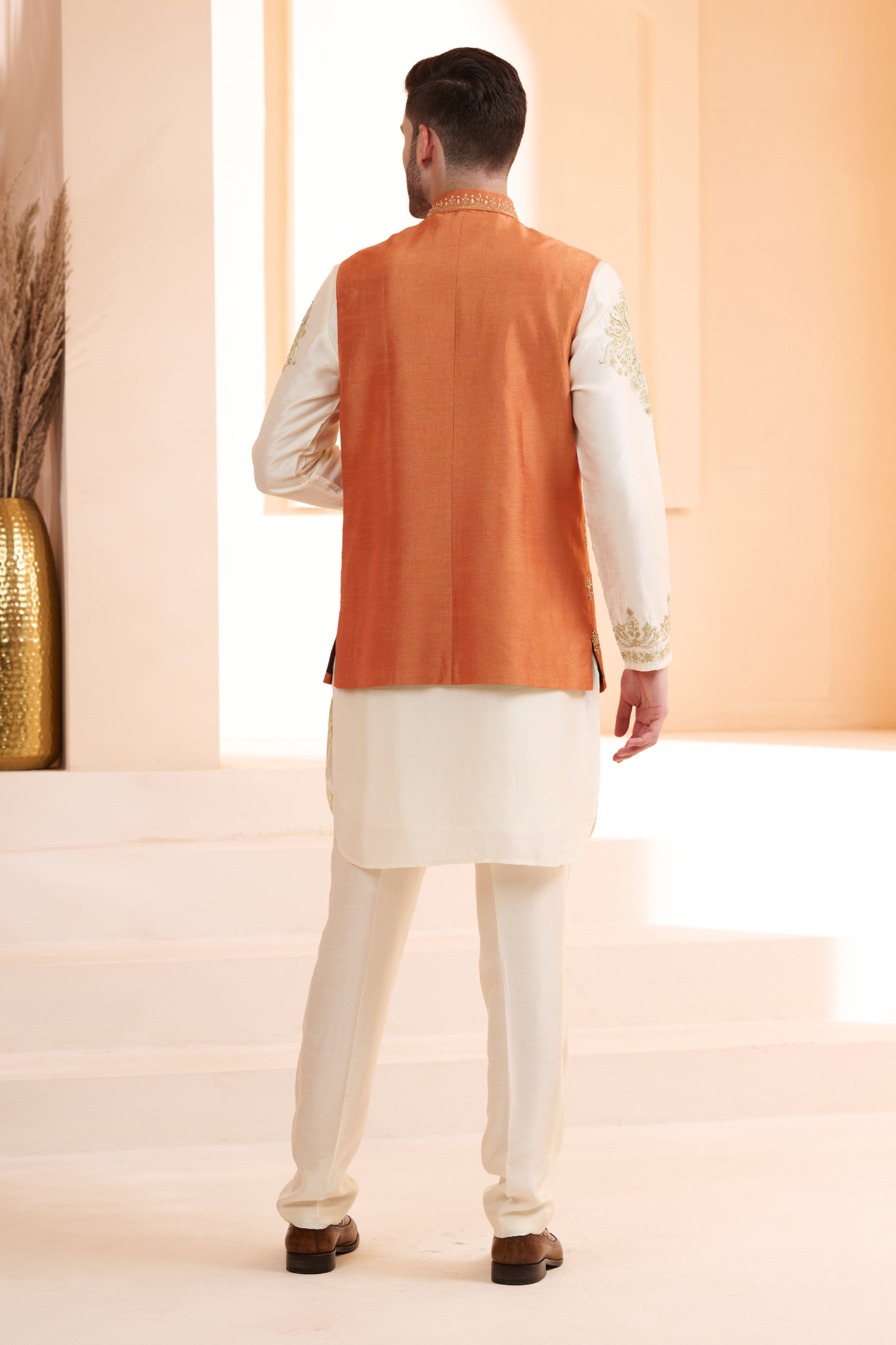 Silk Hand Embellished Nehru Jacket , Men's Bandi