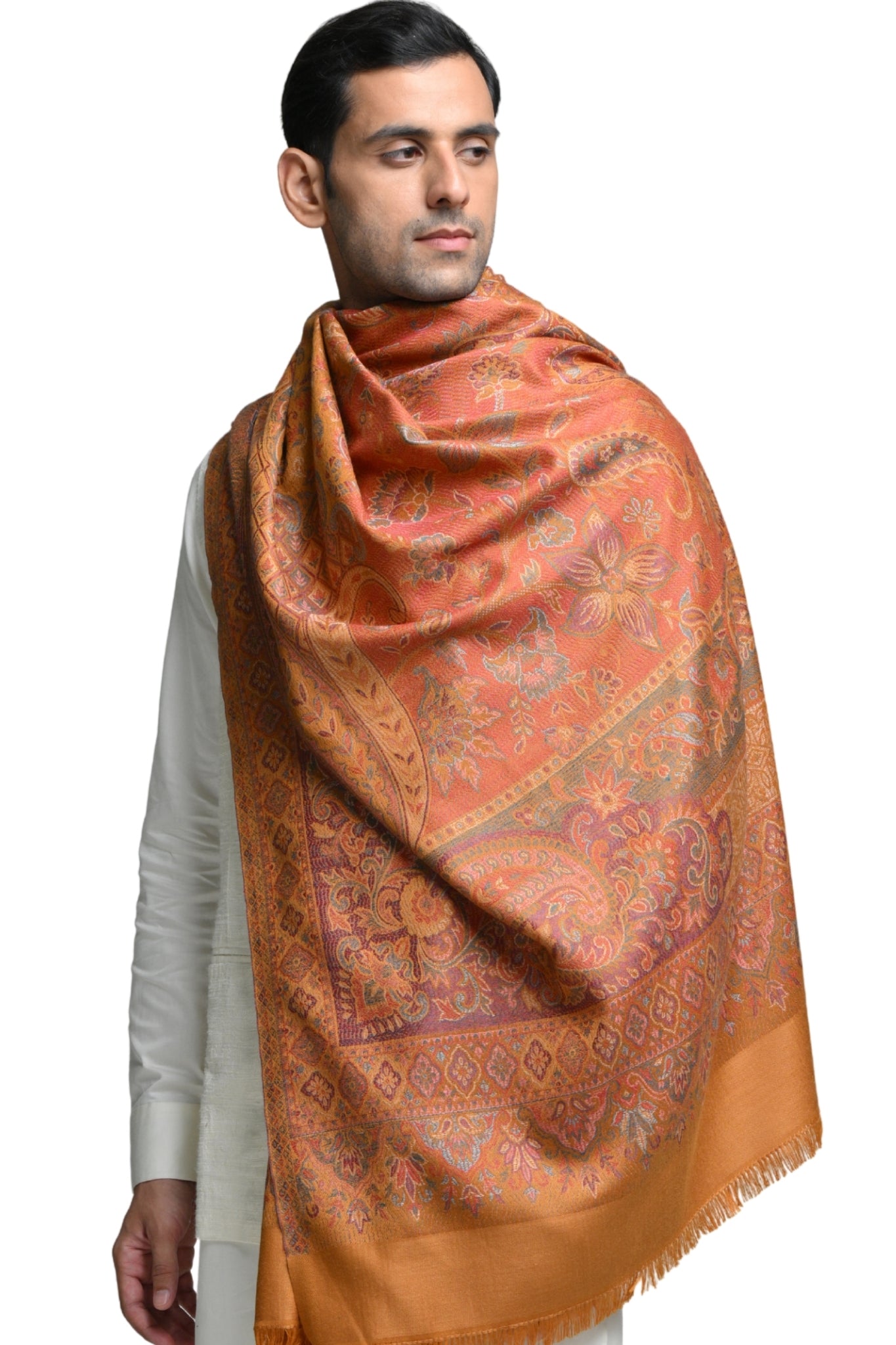 Taroob Faux Pashmina Antique Jamawar Shawl