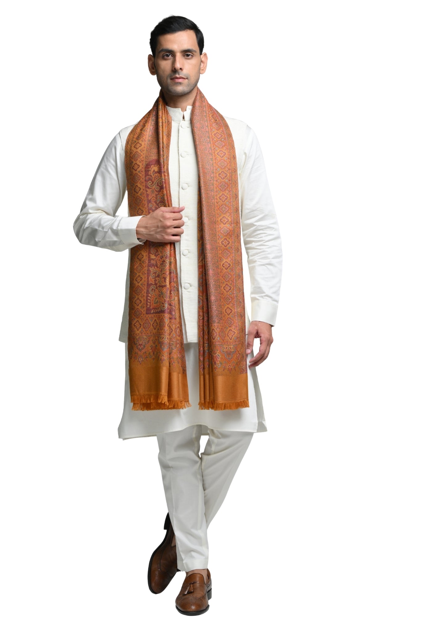 Taroob Faux Pashmina Antique Jamawar Shawl