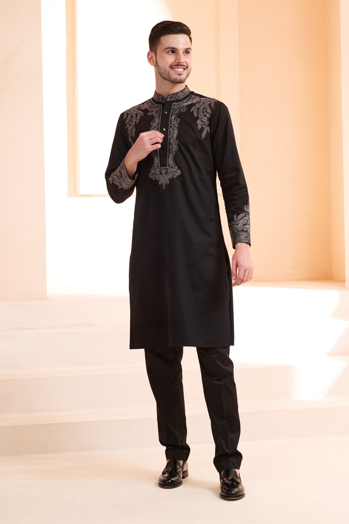 Emrboidered Zari Dori Work Kurta Pajama Set