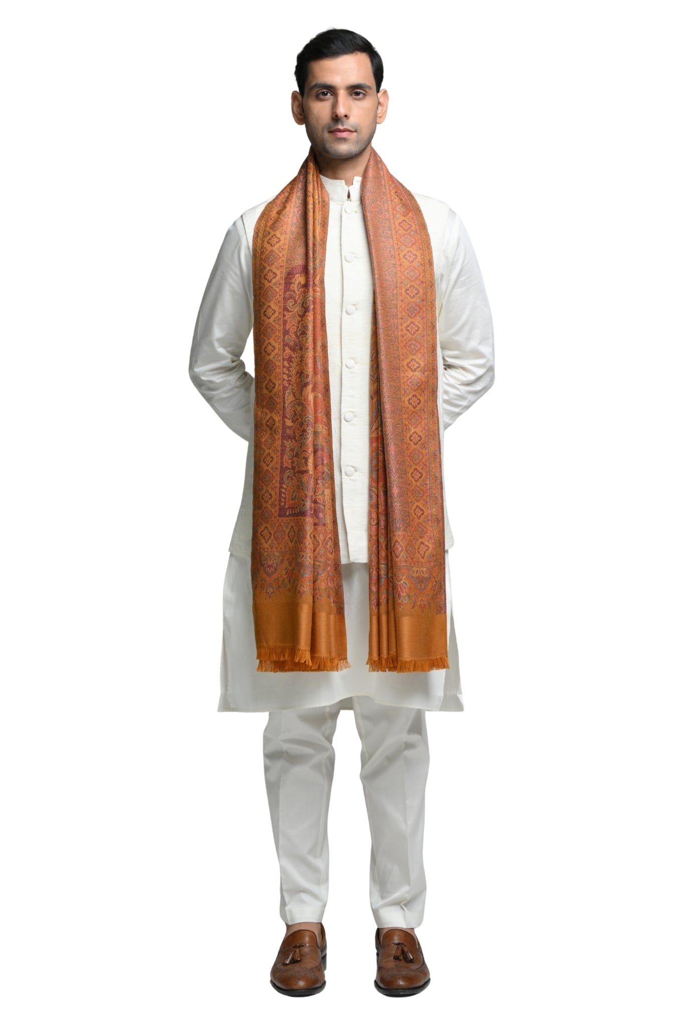 Taroob Faux Pashmina Antique Jamawar Shawl