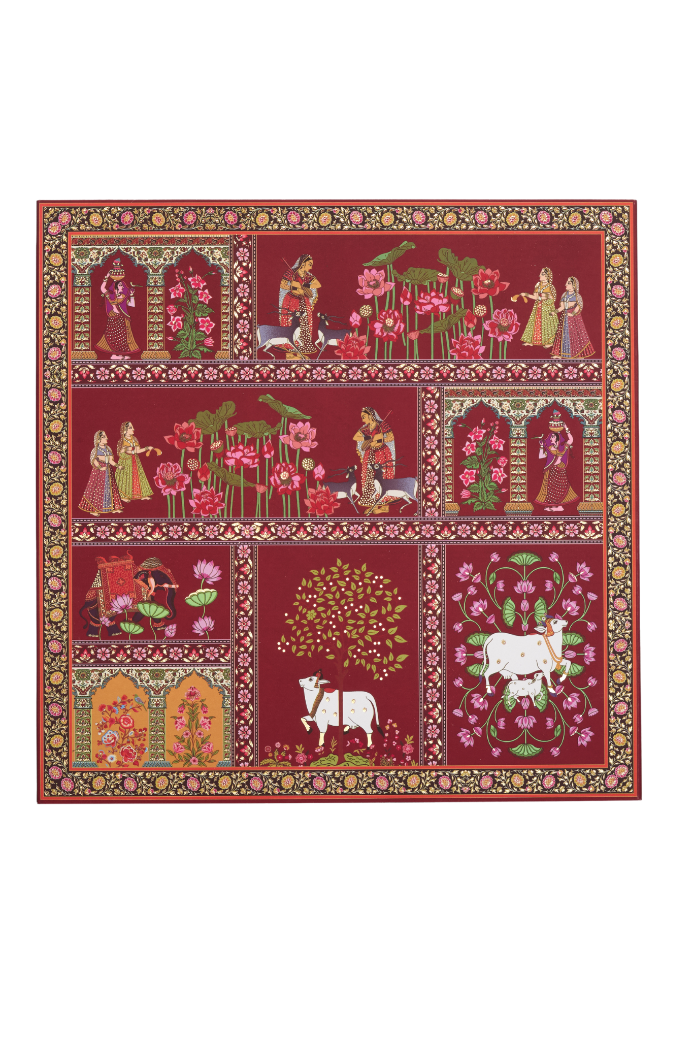 Gift Set of  Embroidered Kalamkari Shawl for Her