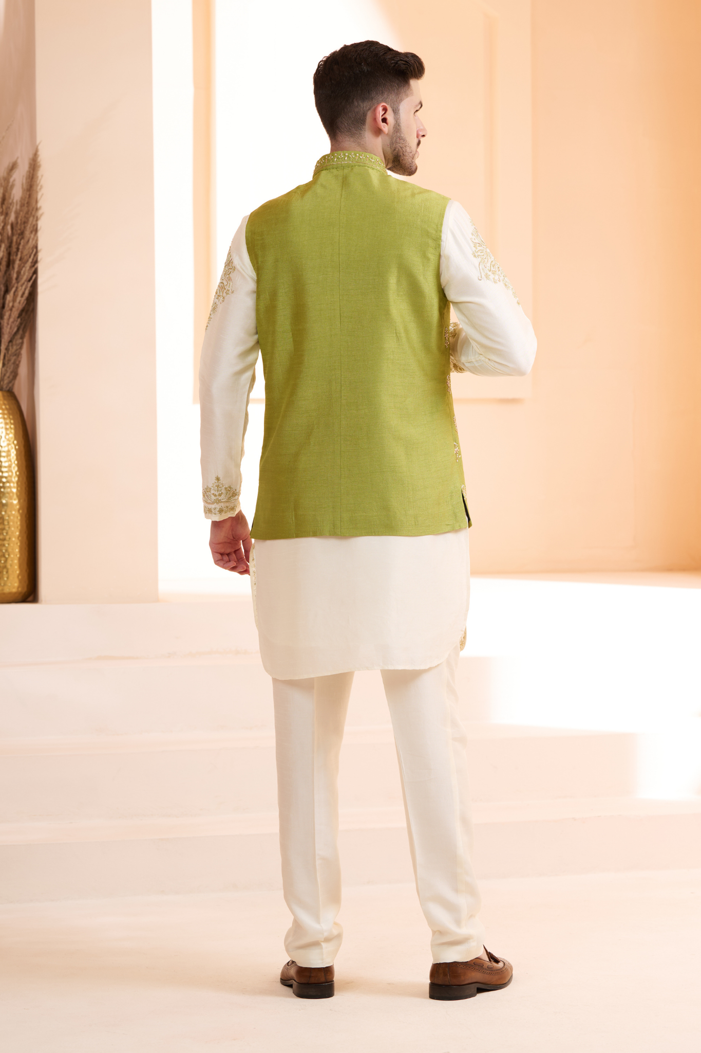 Silk Hand Embellished Nehru Jacket , Men's Bandi