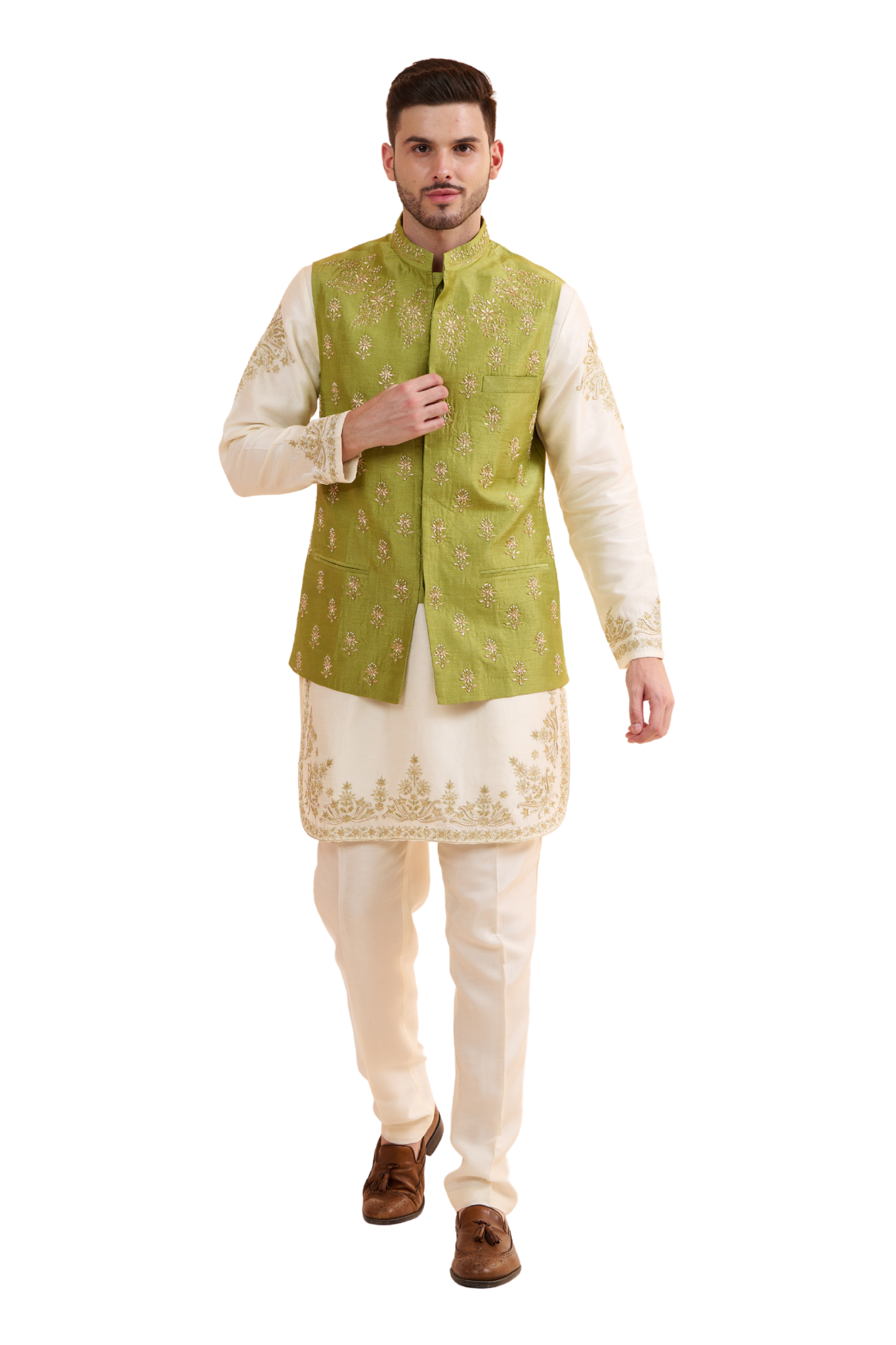 Silk Hand Embellished Nehru Jacket , Men's Bandi