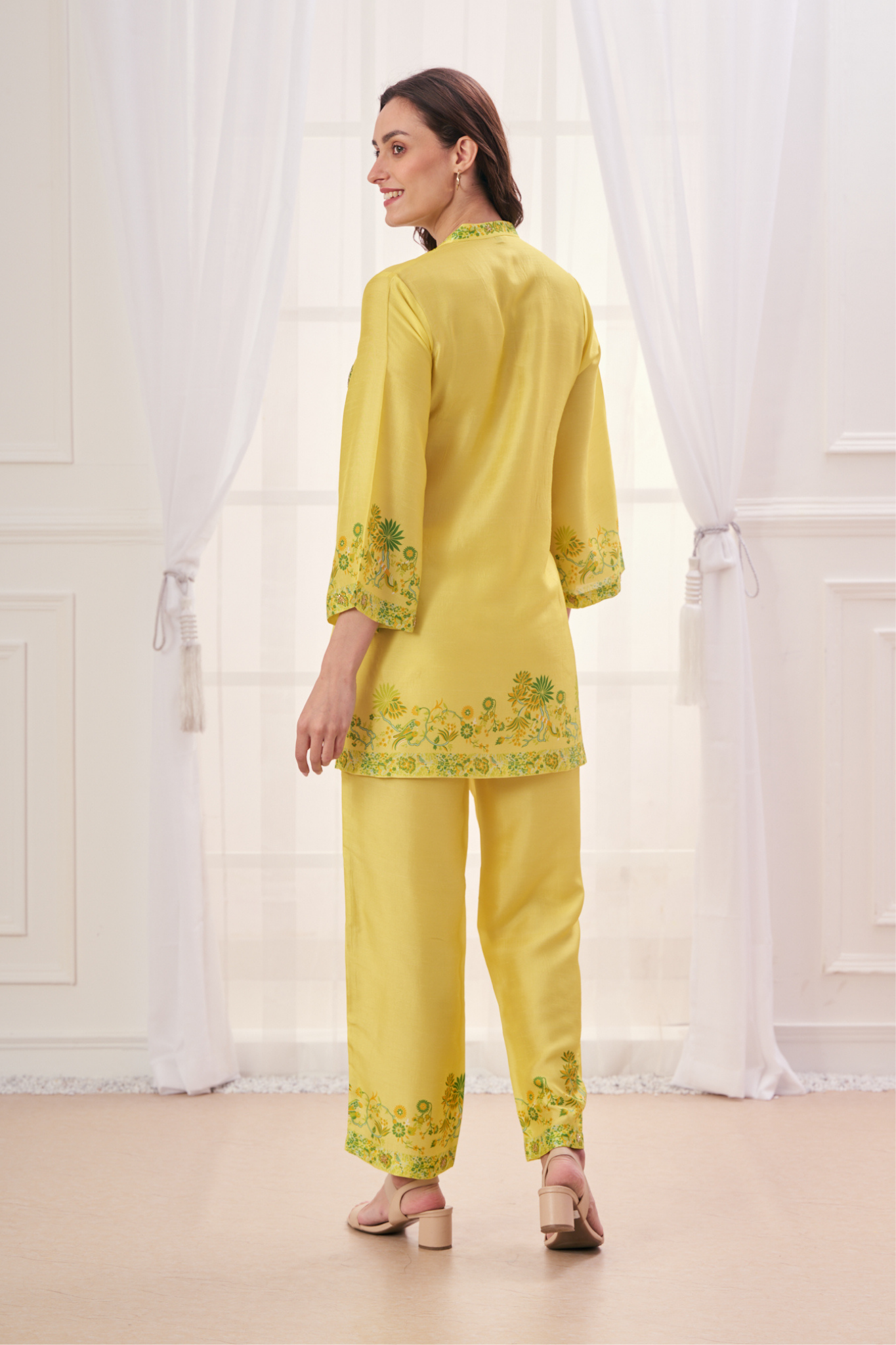Silk Linen Embroidered Co-ord Set