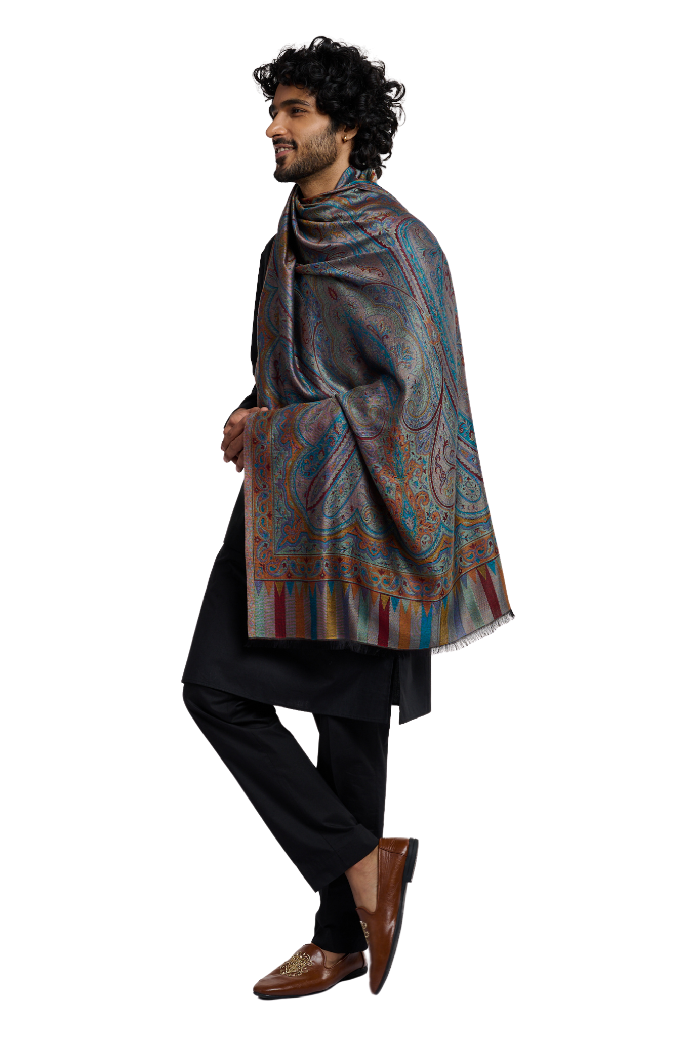 Men's Imperial Silk Jamawar Reversible Stole