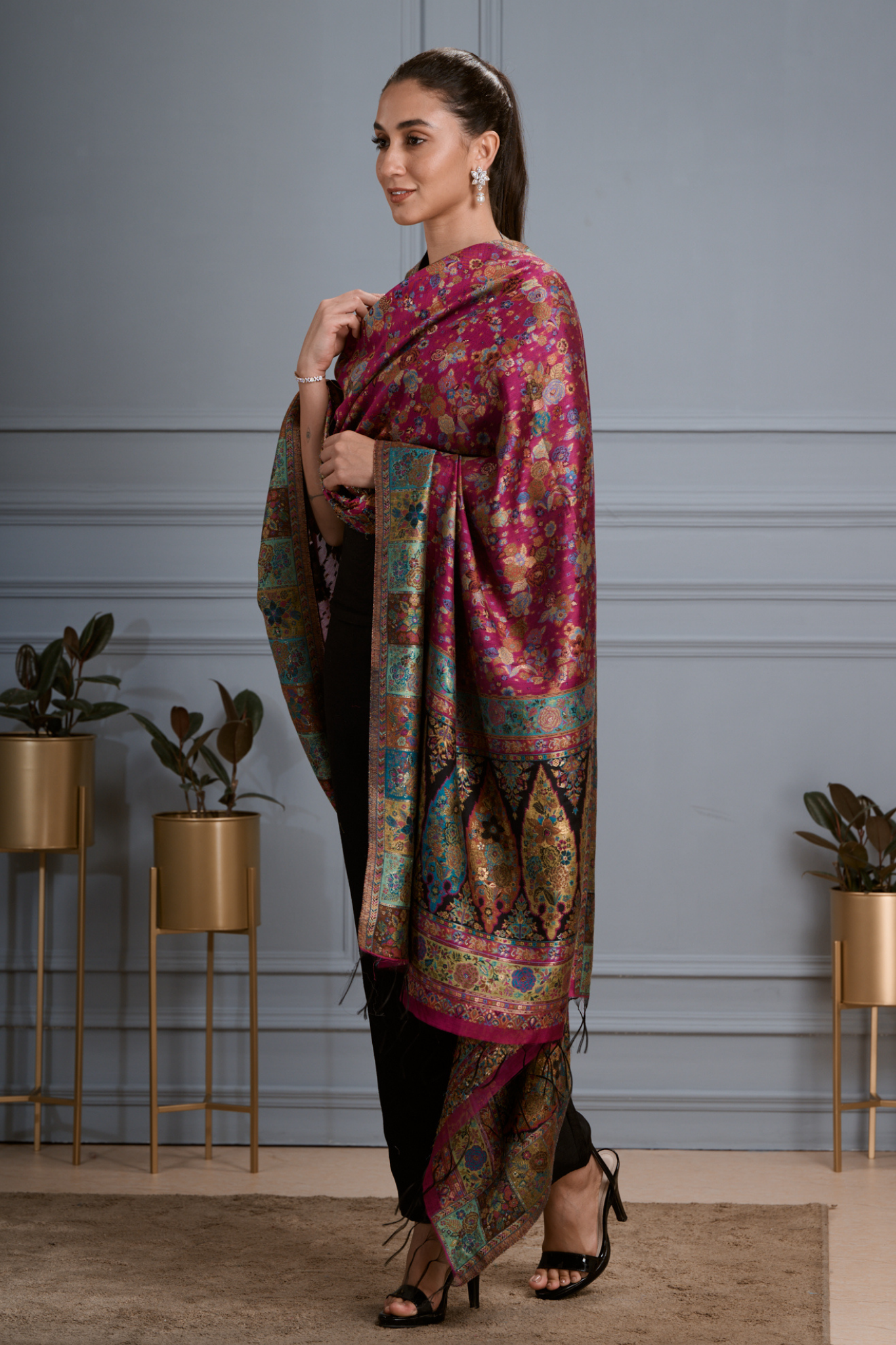 Women's Silk Floral Kaani Shawl , Women's Dupatta