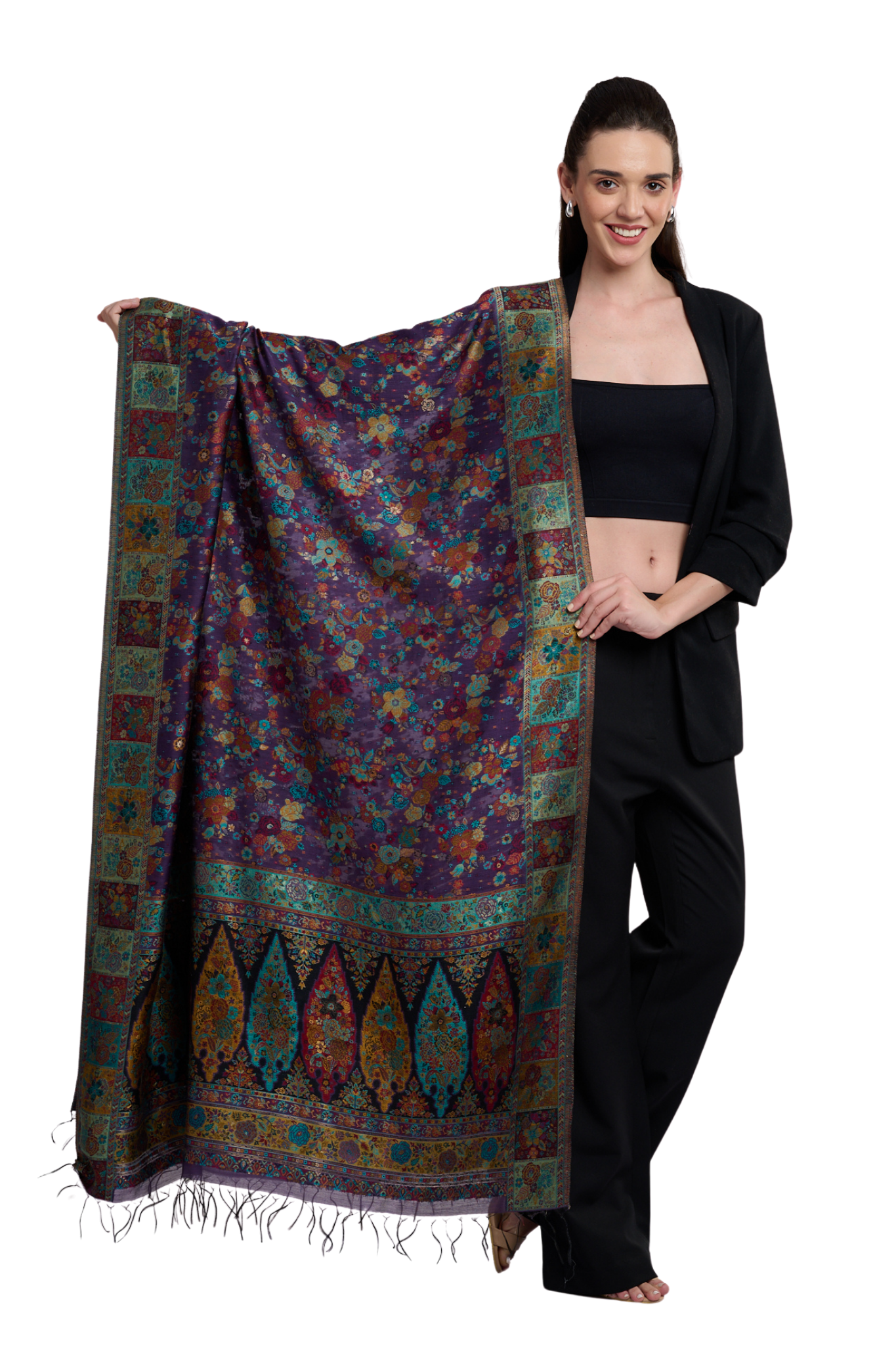 Women's Silk Floral Kaani Shawl , Women's Dupatta