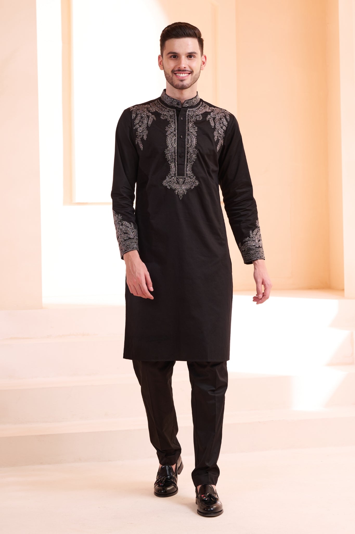 Emrboidered Zari Dori Work Kurta Pajama Set