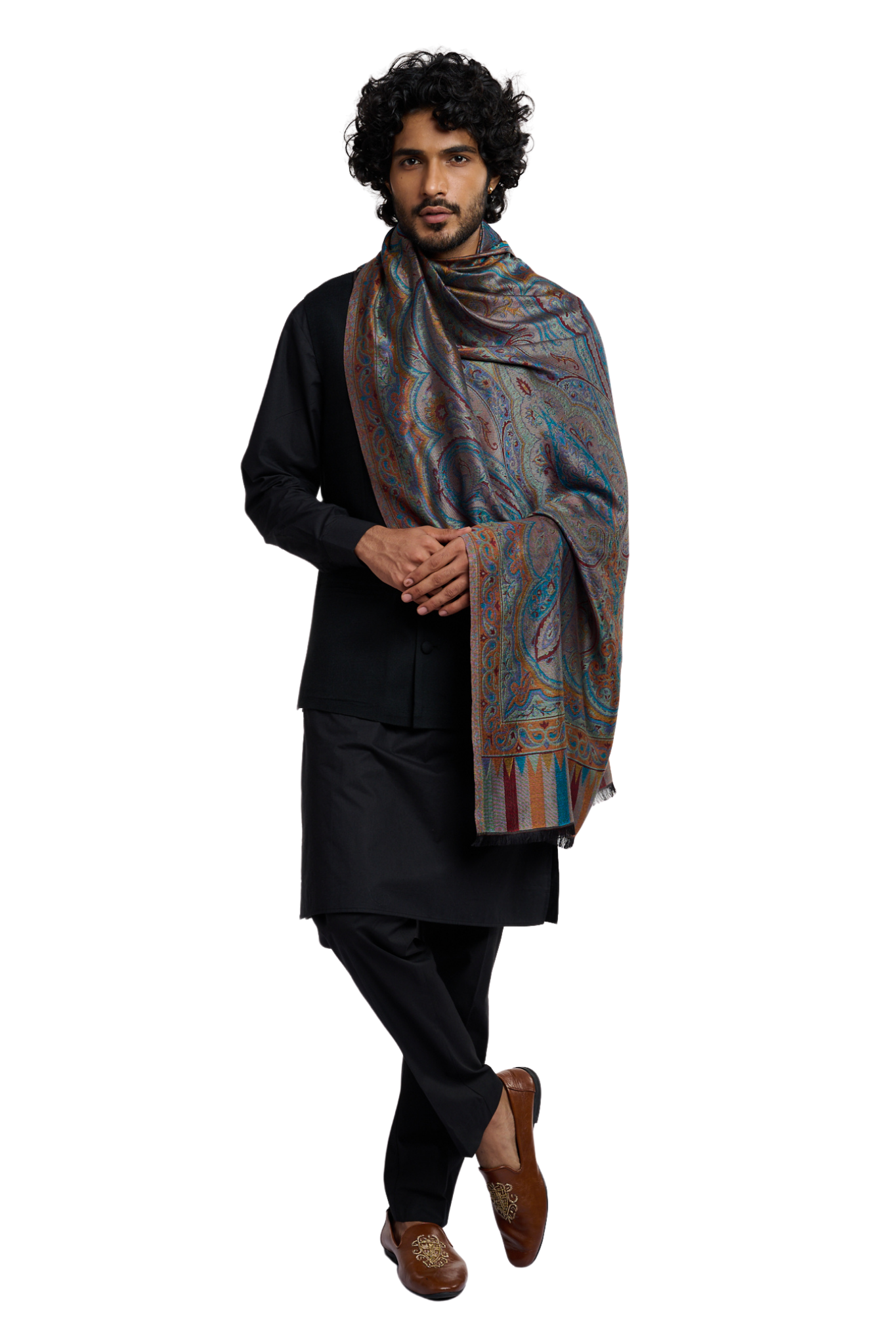 Men's Imperial Silk Jamawar Reversible Stole