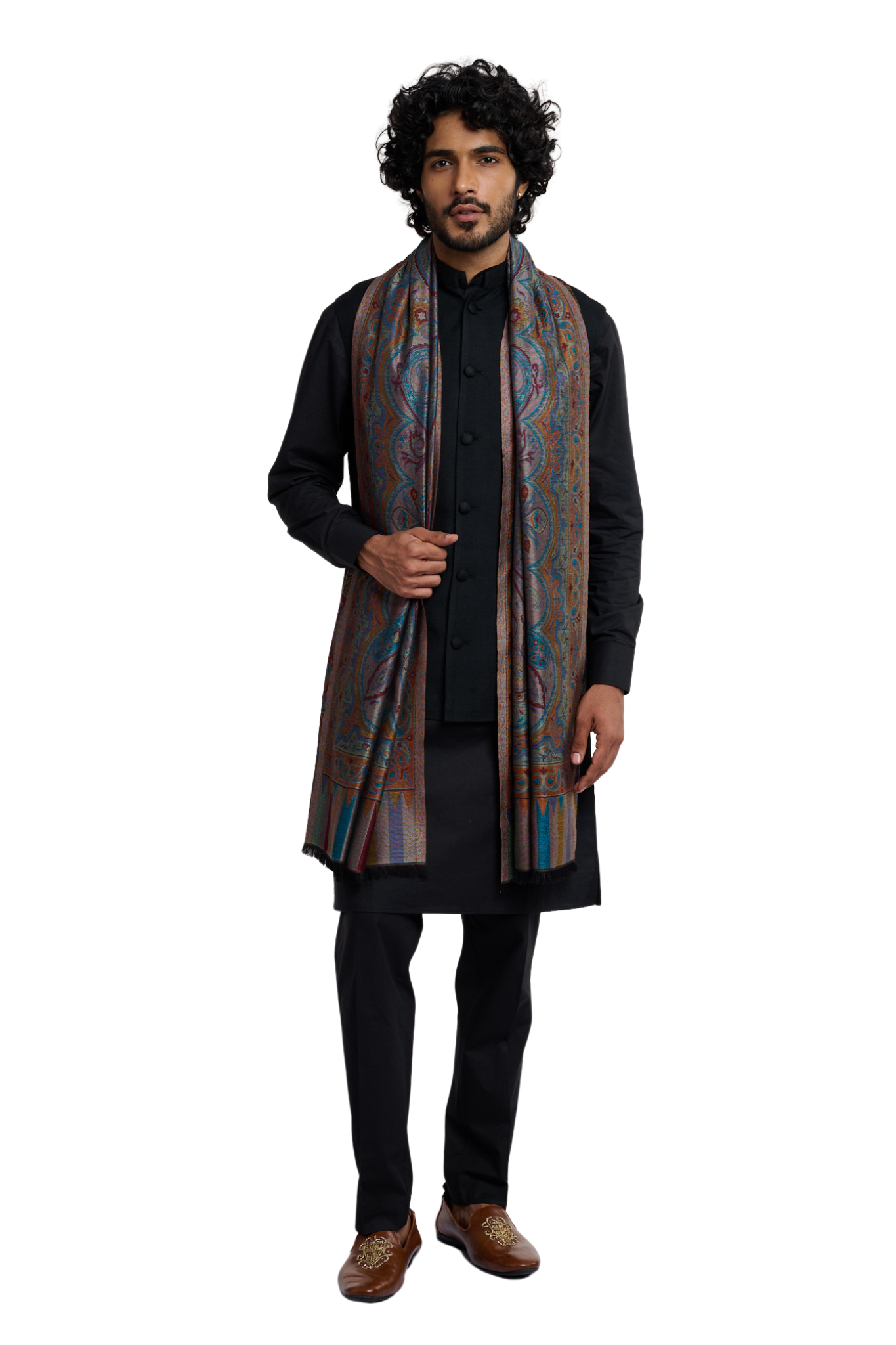 Men's Imperial Silk Jamawar Reversible Stole