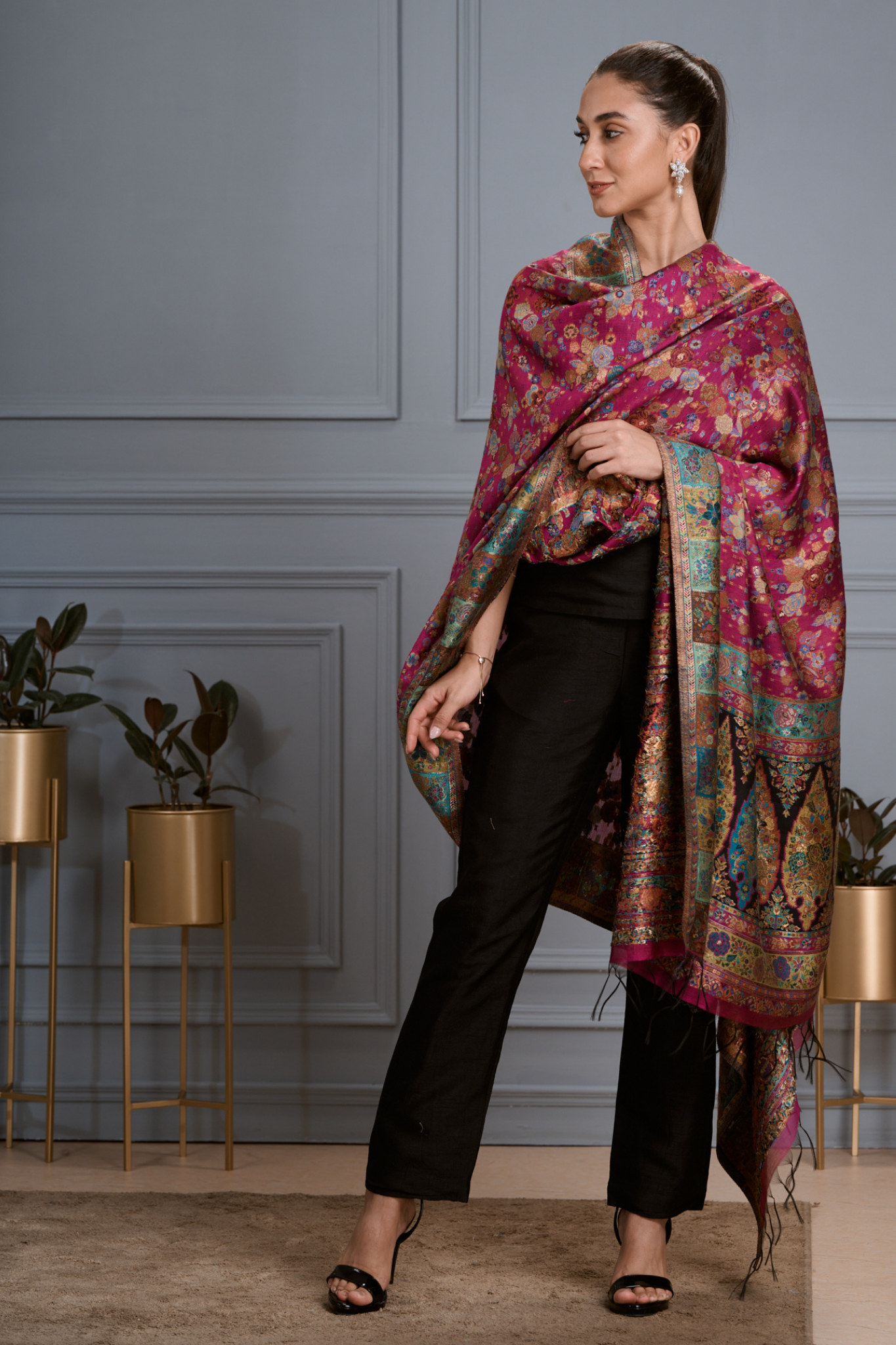 Women's Silk Floral Kaani Shawl , Women's Dupatta