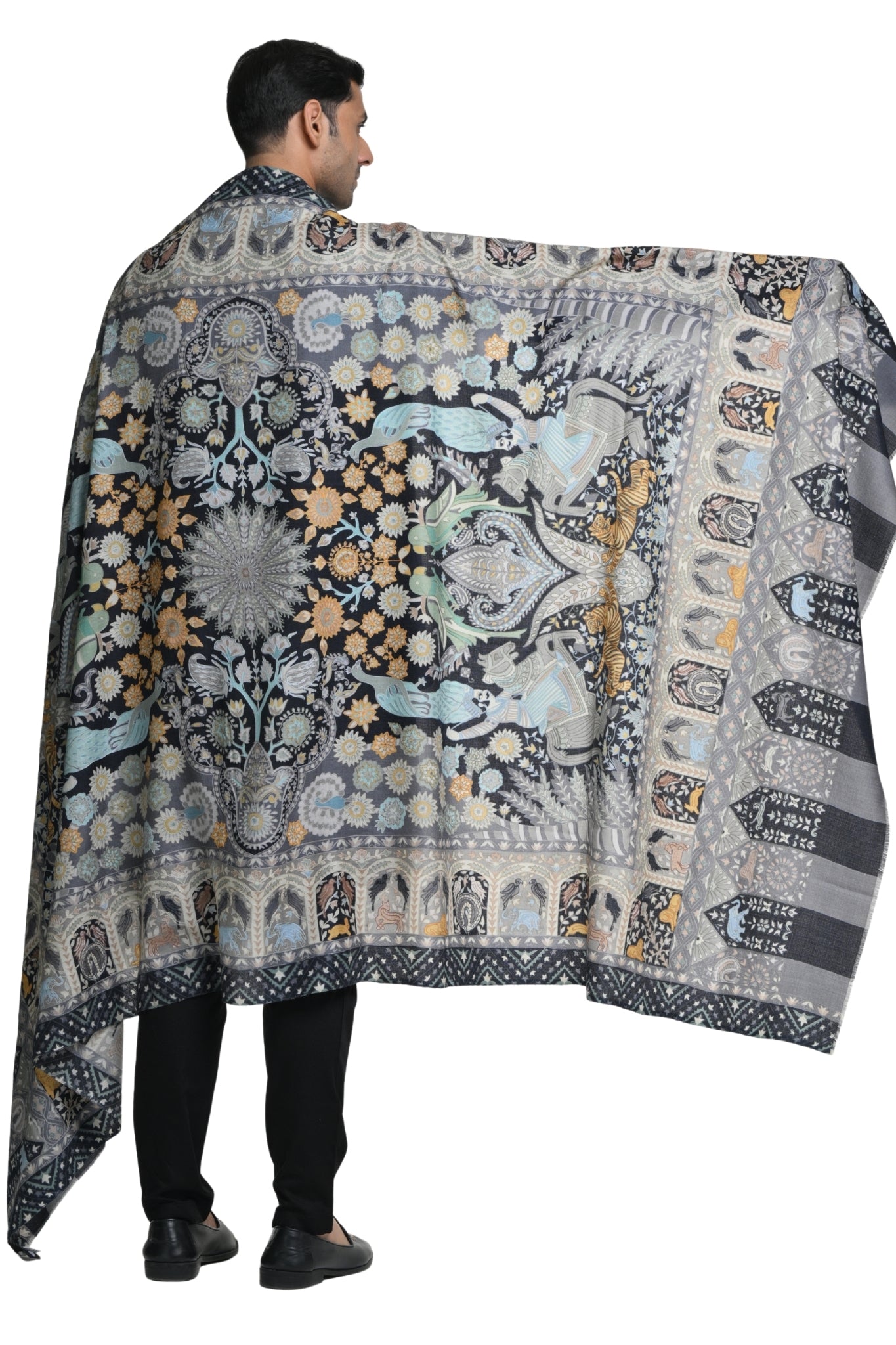 Taroob Royal Raj-Darbar Soft Wool Kalamkari Shawl