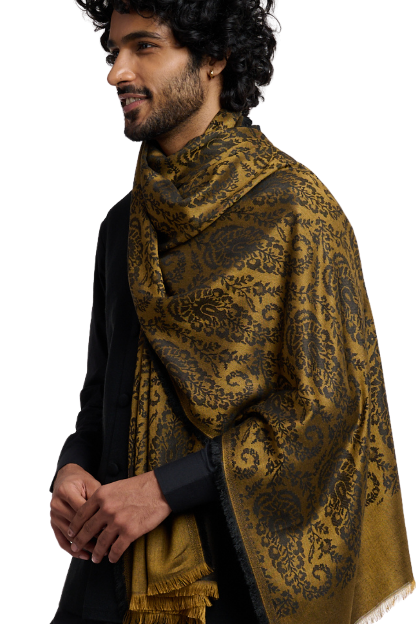 Men's Brlliant Paisley Gold Reversible Stole