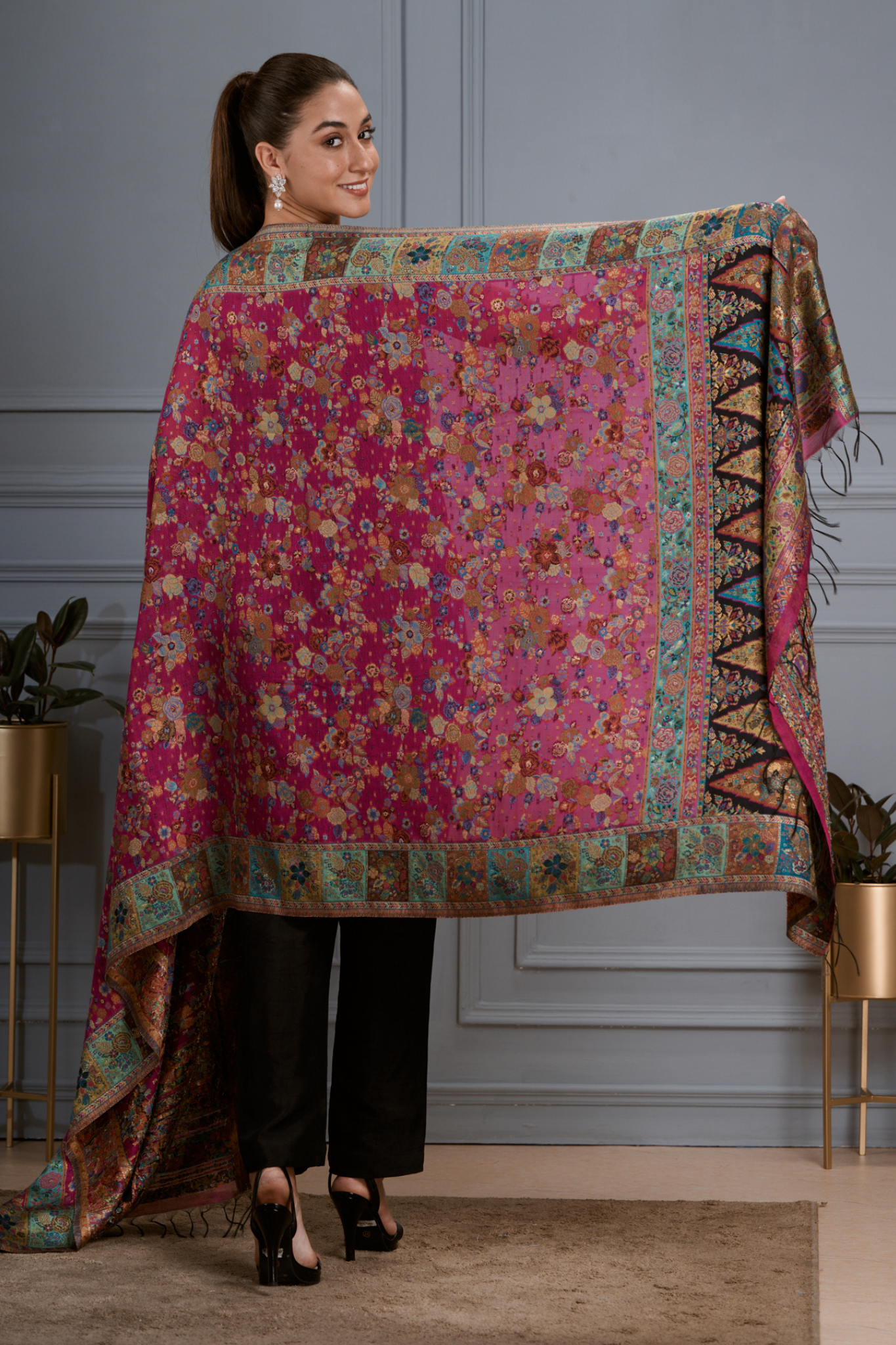 Women's Silk Floral Kaani Shawl , Women's Dupatta